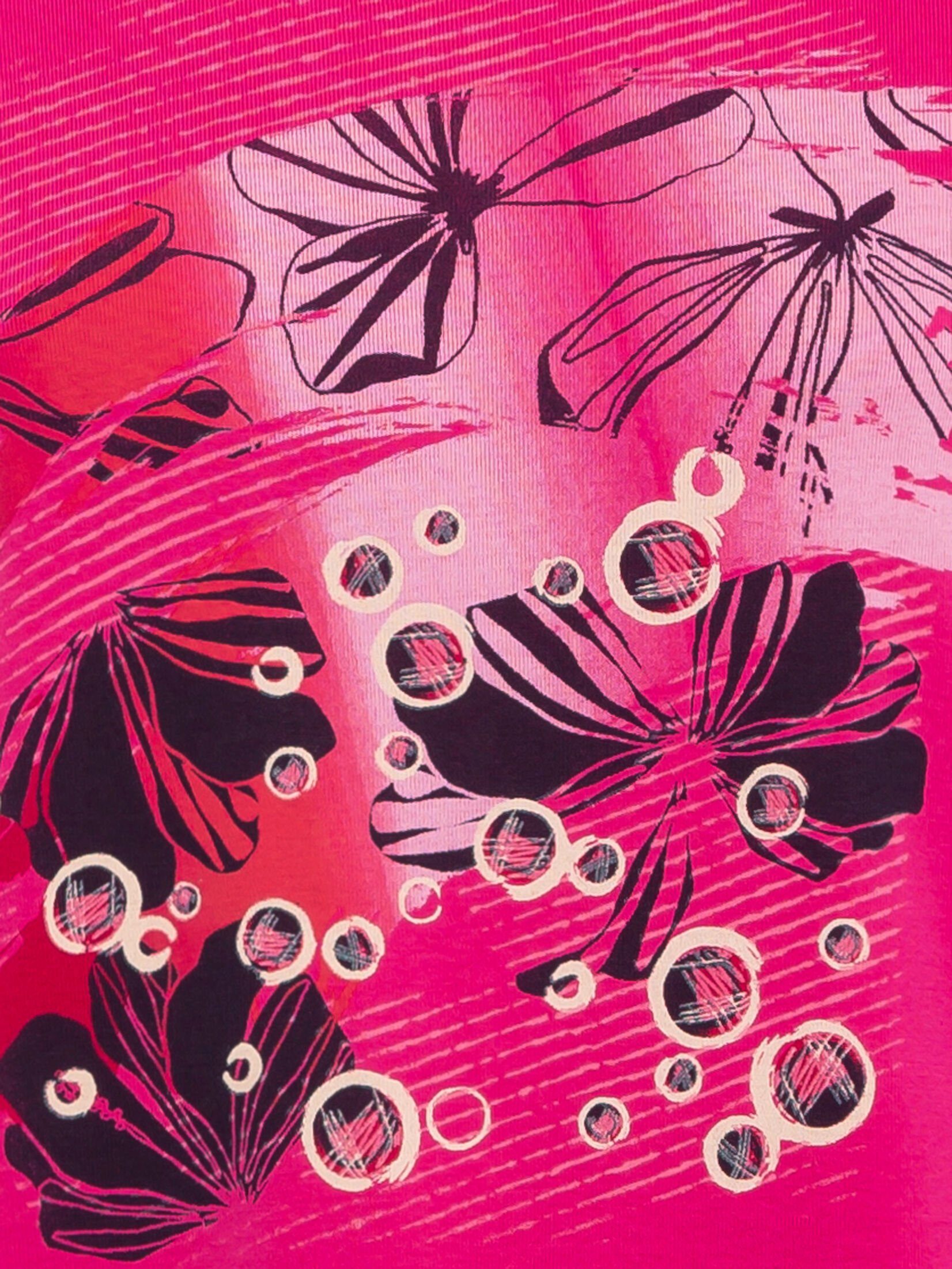 Olsen Rundhalsshirt mit phantasievollen Placement-Print Vivid Pink