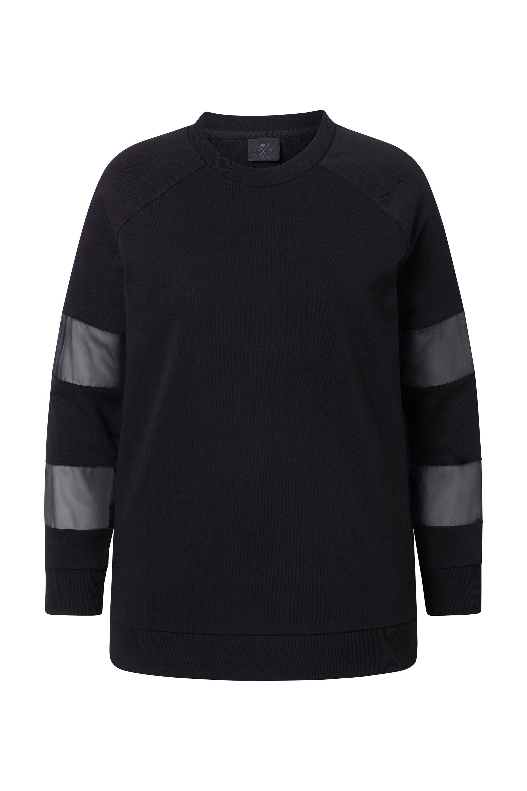 Ulla Popken Sweatshirt Sweatshirt Classic Fit Mesheinsätze Langarm günstig online kaufen