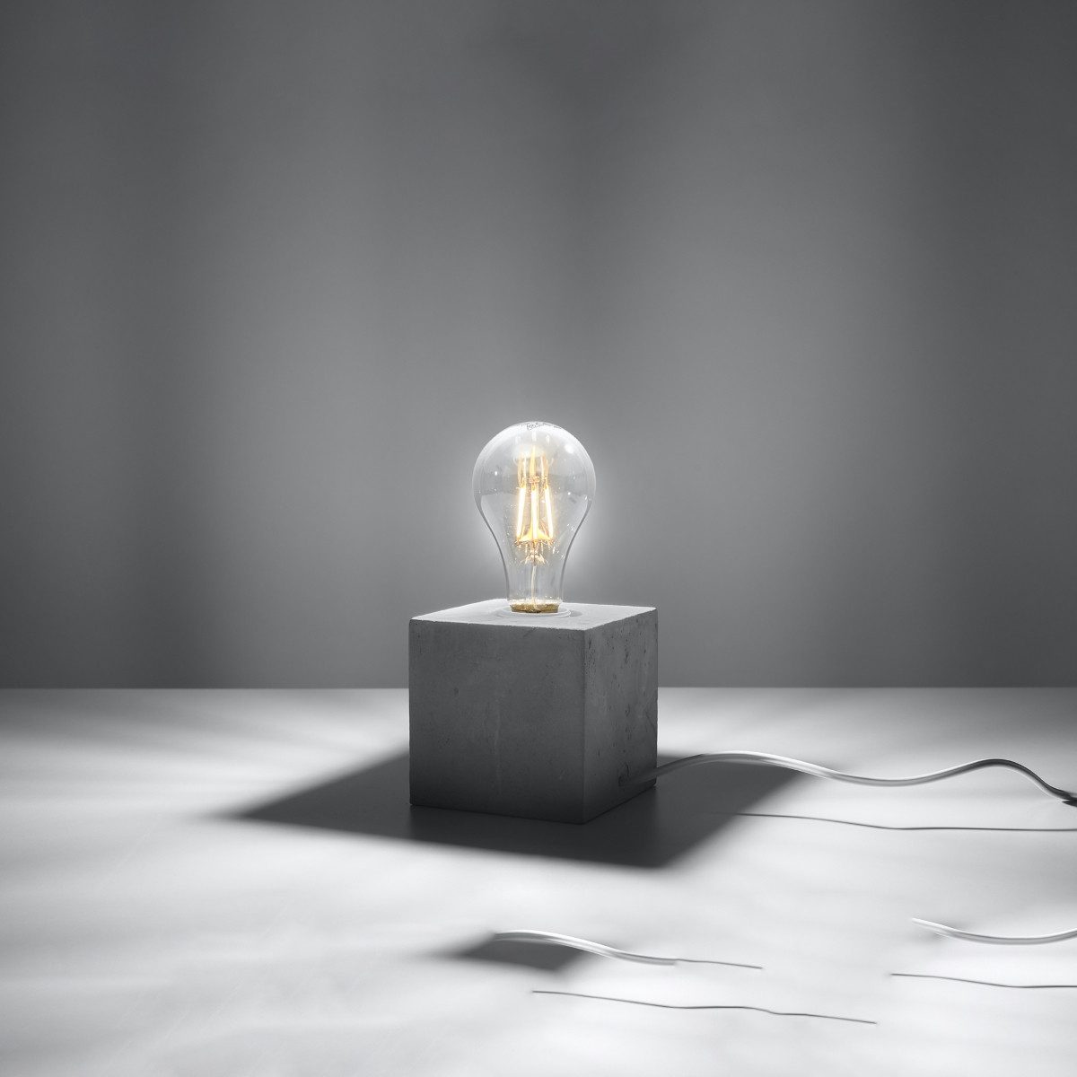 SOLLUX lighting Schreibtischlampe Tischleuchte Ariz Beton, Nicht enthalten