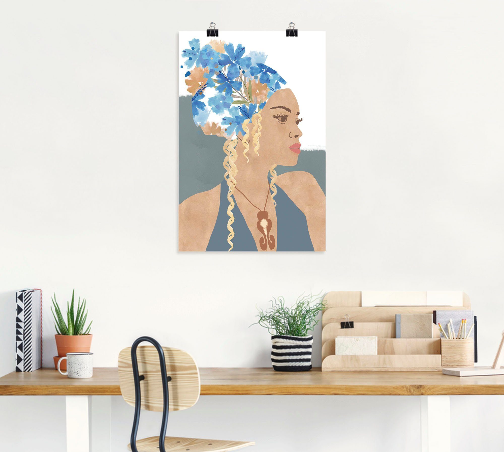 in als versch. Größen Leinwandbild, (1 oder St), voller Artland Maia Alubild, Wandaufkleber Poster Portrait Blüte, in Wandbild