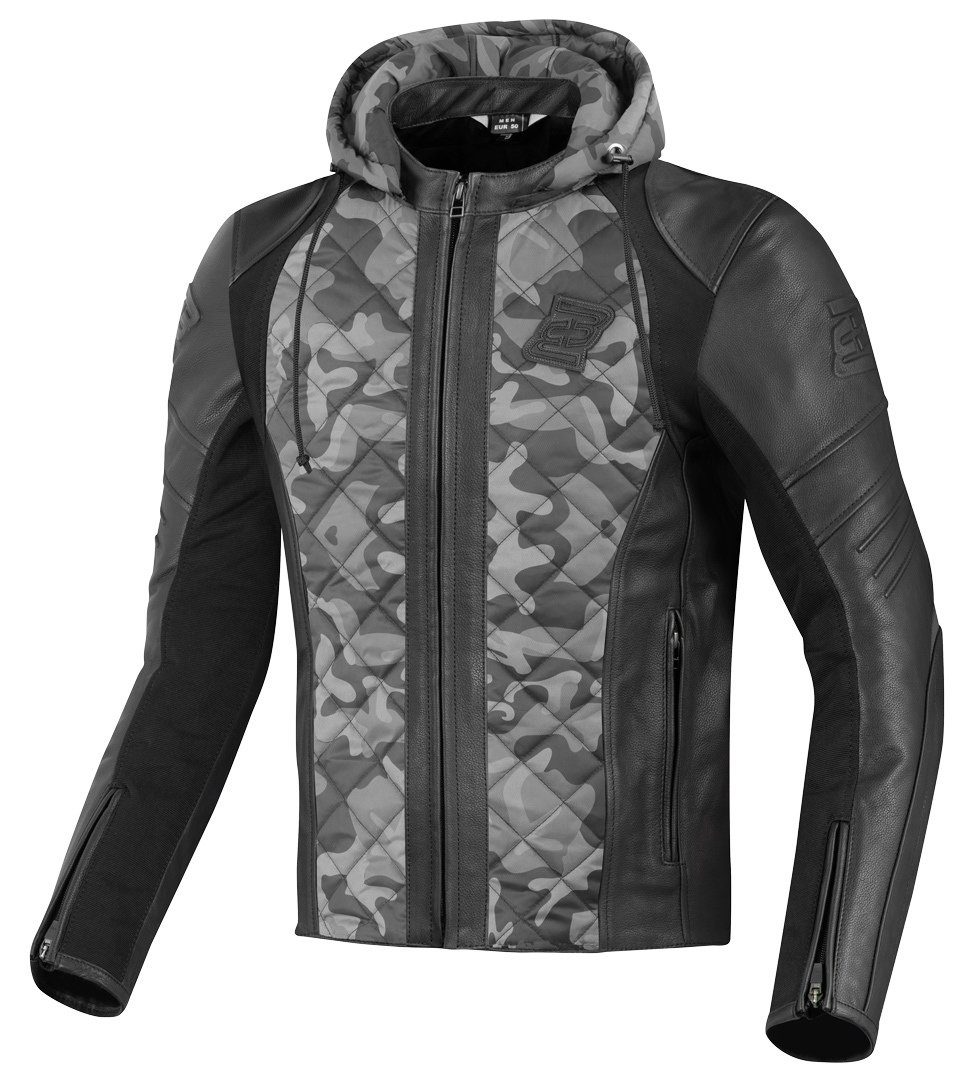 Bogotto Motorradjacke Radic Motorrad Leder-/Textiljacke Grey/Camouflage