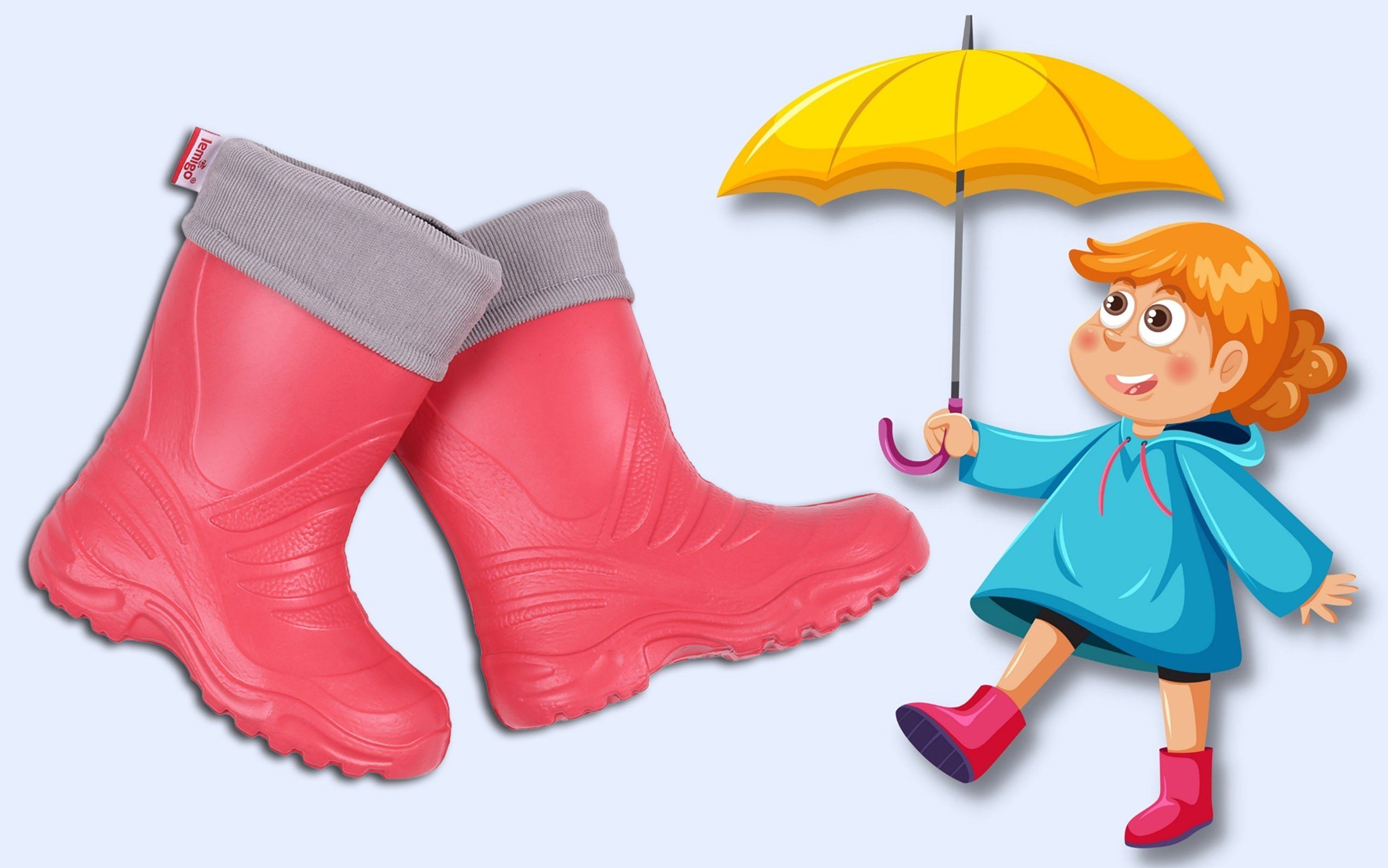 Lemigo Korallenrote Regenstiefel für Kinder TERMIX LEMIGO 32-33 EU Hausschuh