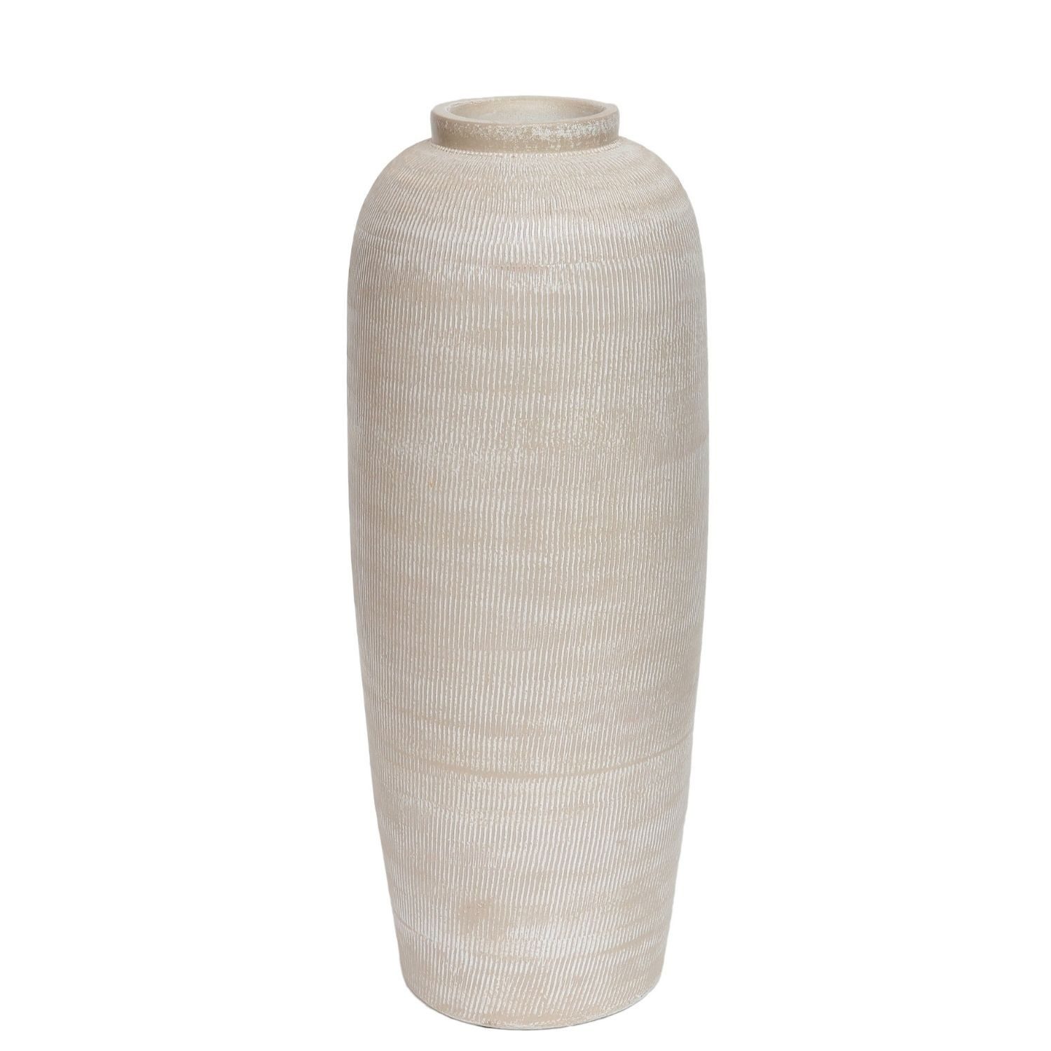 CreaFlor Home Bodenvase Miami, Farbe: Creme, Höhe: 50cm