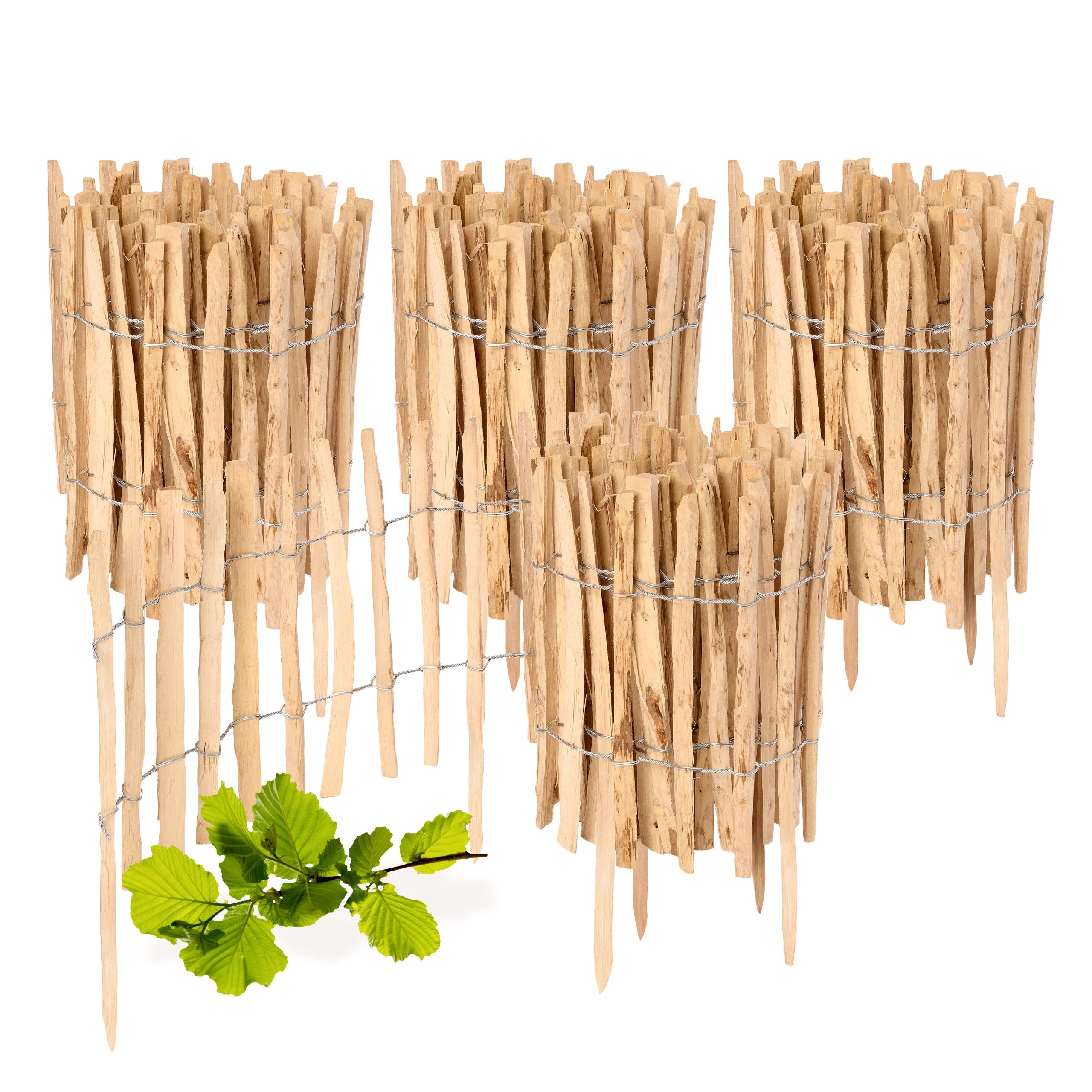 Garronda Zaun Staketenzaun 4 St 35cm x 5m zum Stecken aus Holz – Gartenzaun günstig online kaufen