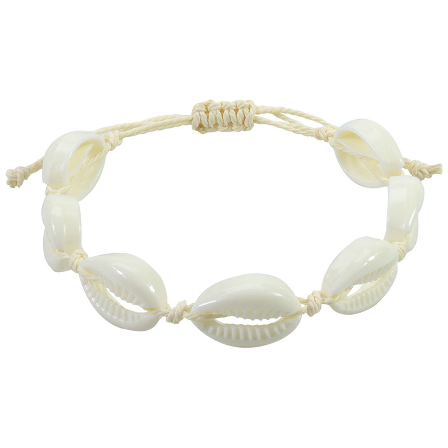 Armband handgefertigt Muschel-Halsketten Verstellbar MAGICSHE Fußkettchen Acrylbeige