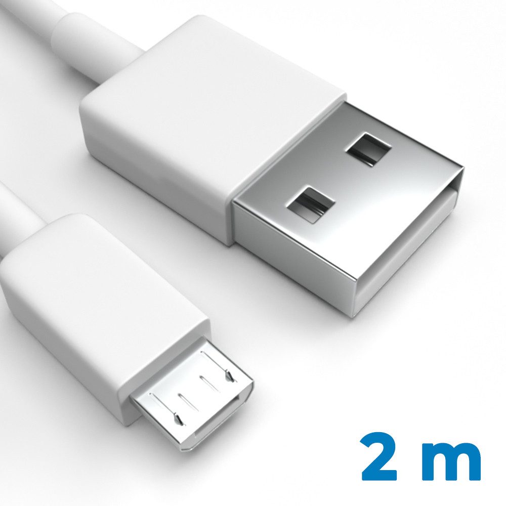 Justcom Samsung Galaxy A7 2018 Duos USB-Kabel, Micro-USB, USB-A (200 cm), Schnellladekabel, Datenkabel, Handy, Tablet