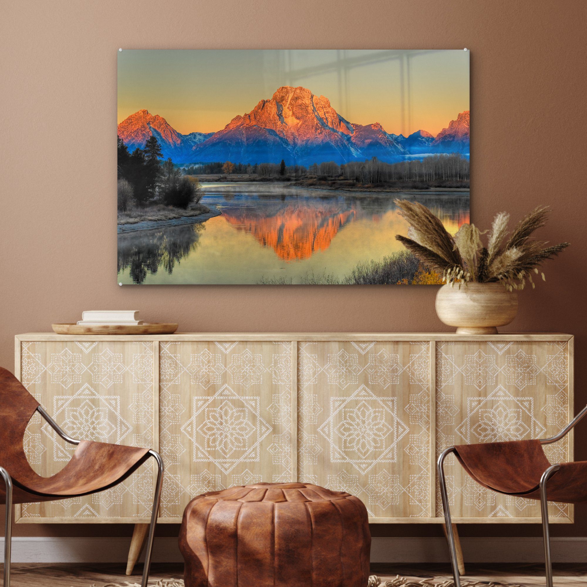 (1 St), Acrylglasbild in Berge Acrylglasbilder Wyoming, Wohnzimmer Schlafzimmer & MuchoWow