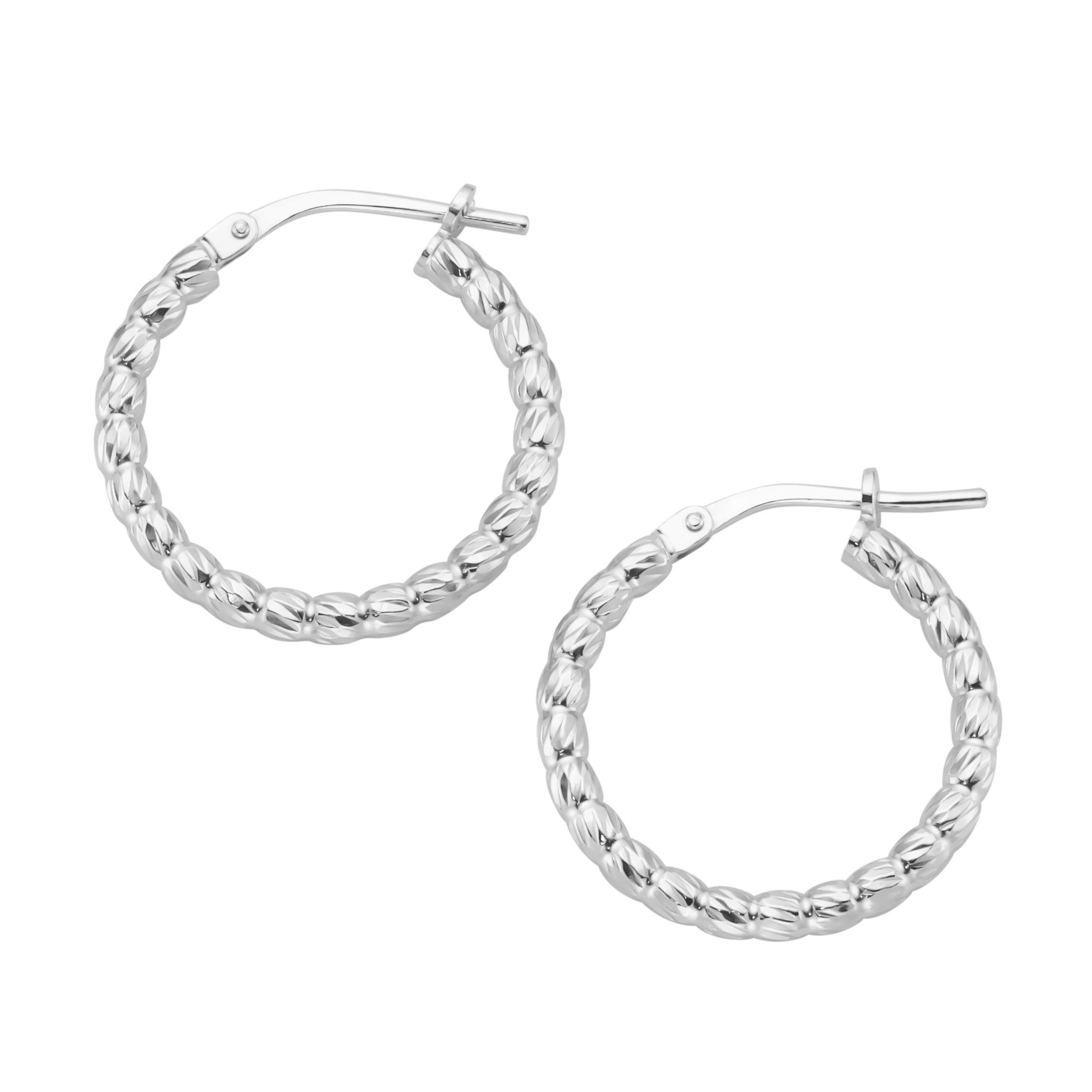 Smart Jewel Paar Creolen mit diamantierter Oberfläche, Silber 925 günstig online kaufen