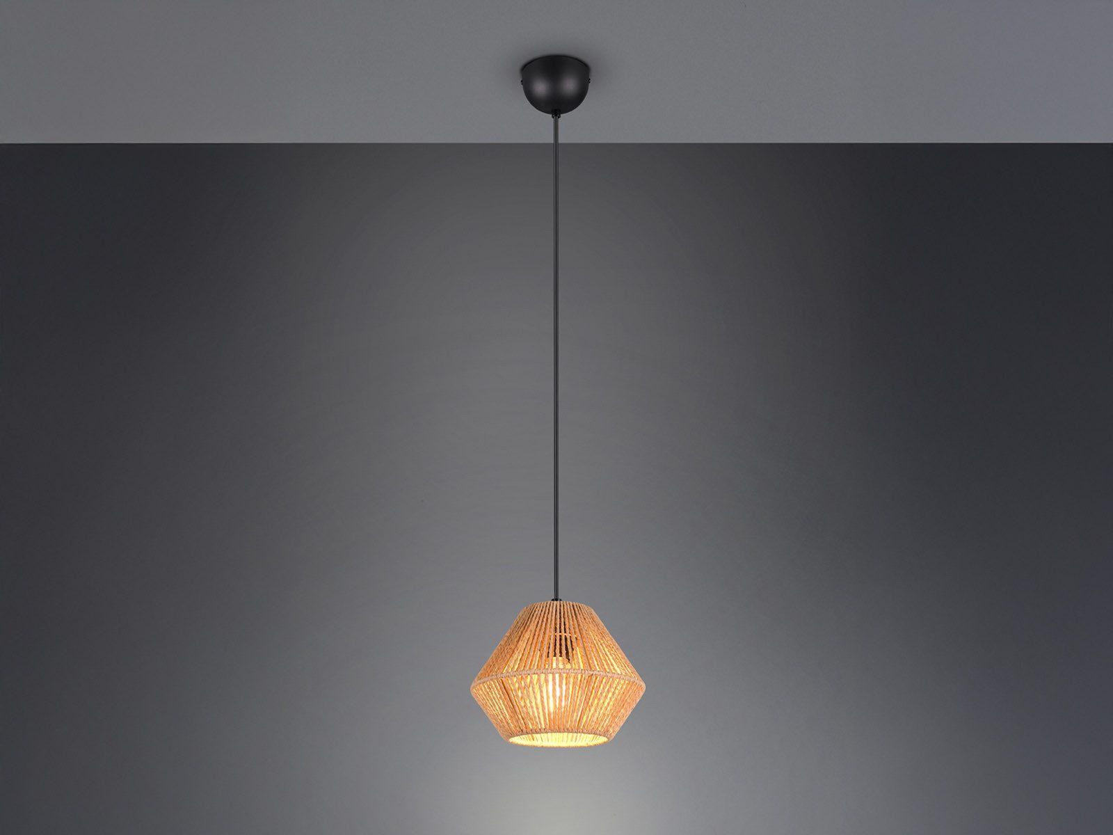 Reality Leuchten LED Pendelleuchte, Dimmfunktion, LED wechselbar, über Lichtschalter in 3 Stufen dimmbar, warmweiß, Klein-e Papier-lampe einflammig hängend Couchtisch Lampenschirm, Ø20cm