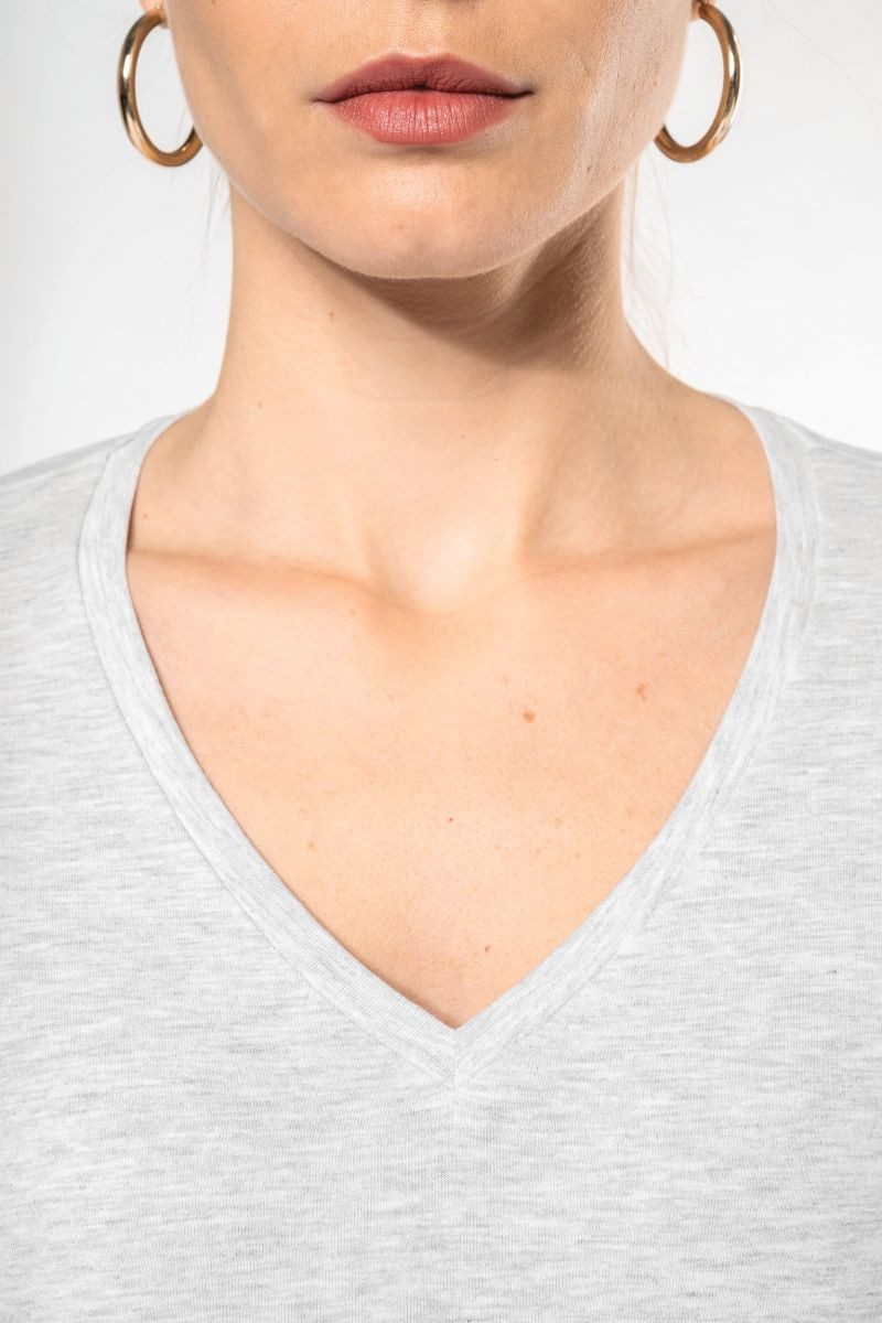Kariban Langarmshirt Damen Langarmshirt Ladies' long sleeve V-neck T-shirt – Bild 3 von 5