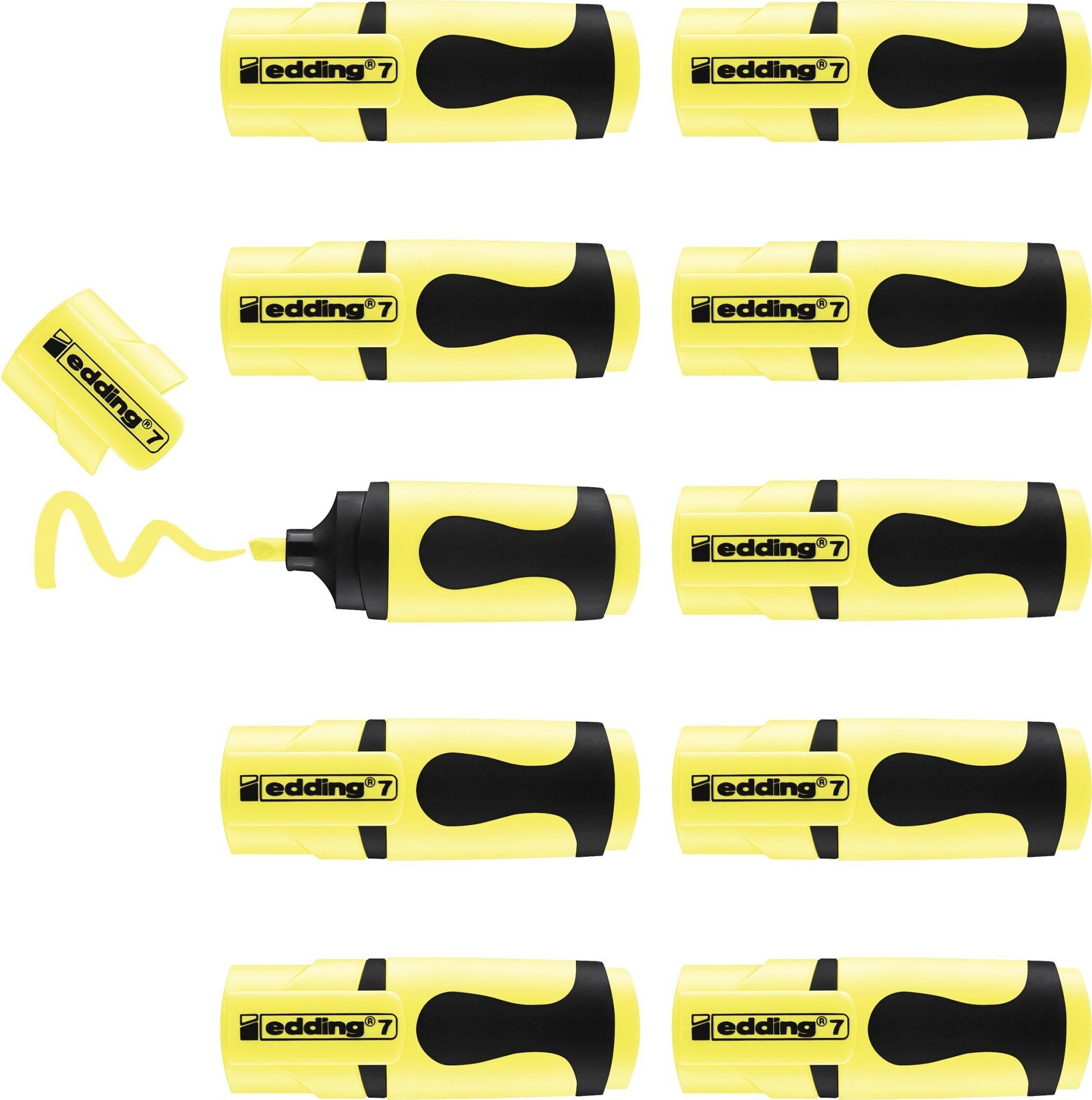 Thumbnail - edding Marker Textmarker edding 7 Mini VE=10 Stück Polybeutel pastellgelb