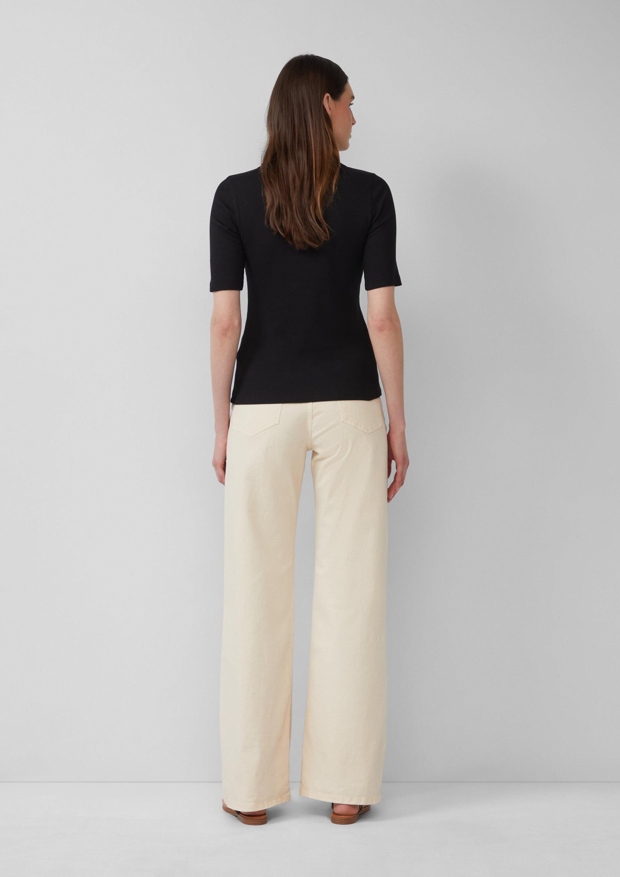 s.Oliver Kurzarmshirt T-Shirt Geripptes T-Shirt im Slim Fit aus Baumwollmix günstig online kaufen