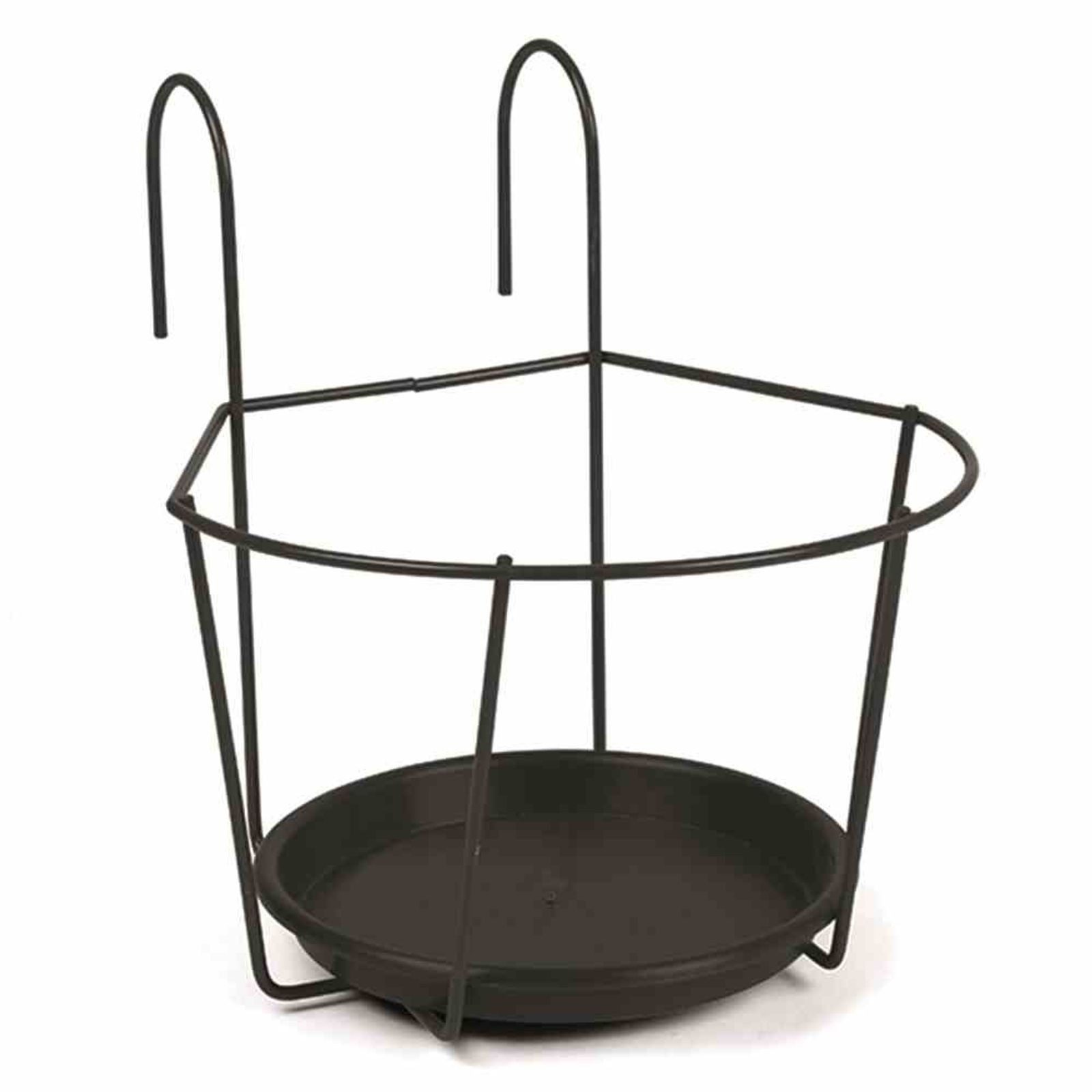 Jardifer Blumenkastenhalter Blumentopfhalter schwarz Ø 22 cm zum Einhängen