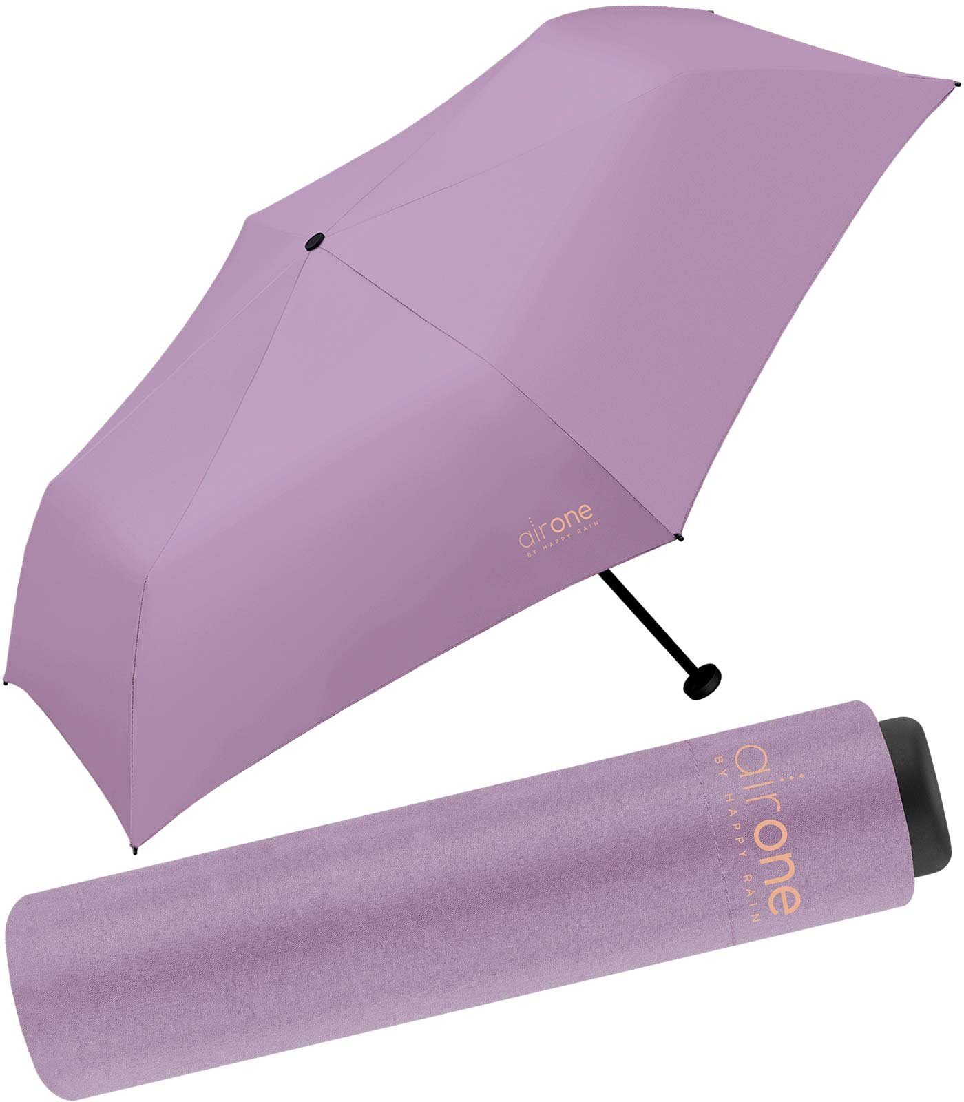 HAPPY RAIN Taschenregenschirm Air One - 99 Gramm Mini-Schirm superleicht, leichtester Minischirm - perfekt für Untewegs lila