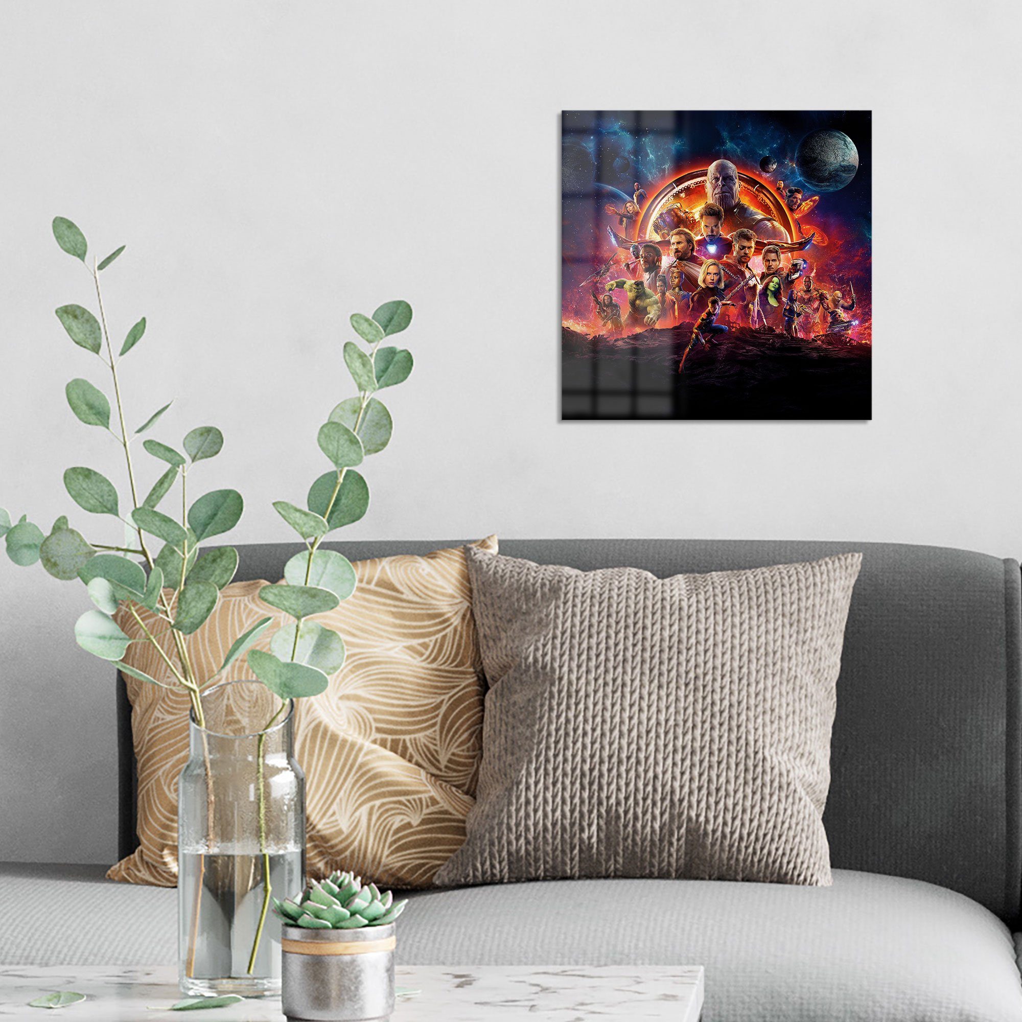 DEQORI Glasbild 'Avengers Infinity War', 'Avengers Infinity War', Glas Wandbild Bild schwebend modern