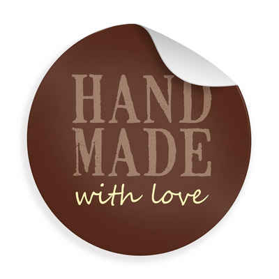 itenga Aufkleber 24x Sticker HandMADE with Love (Motiv 10) 4cm Geschenk Aufkleber runde