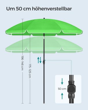 SONGMICS Sonnenschirm, ∅160cm, UPF 50+, mit Tragetasche, ohne Ständer