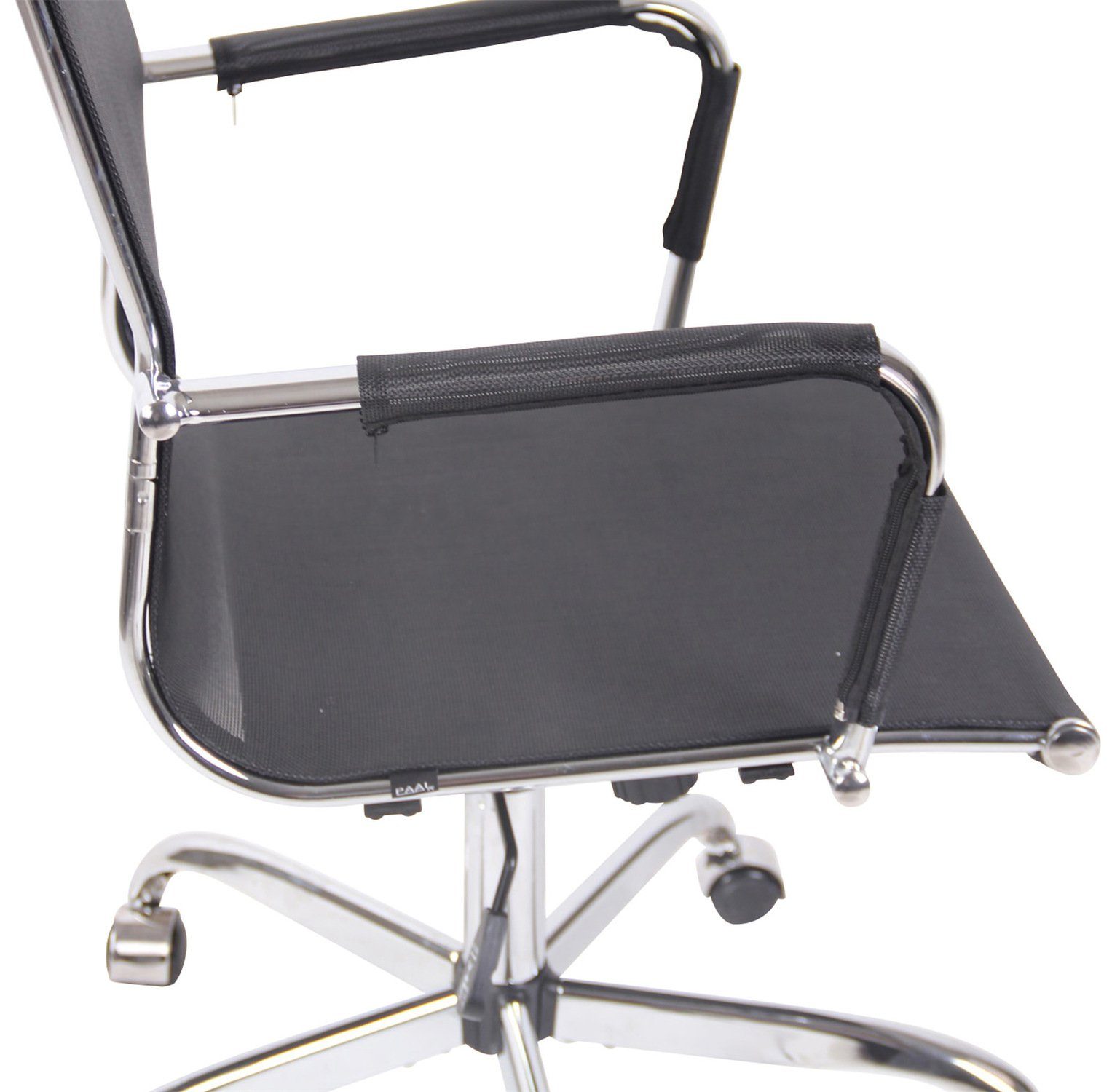 geformter - Bürostuhl bequemer Netzbezug Drehstuhl, Rückenlehne TPFLiving ergonomisch (Schreibtischstuhl, Chefsessel, Gestell: schwarz Metall Sitzfläche: Gamingstuhl), chrom mit Brand