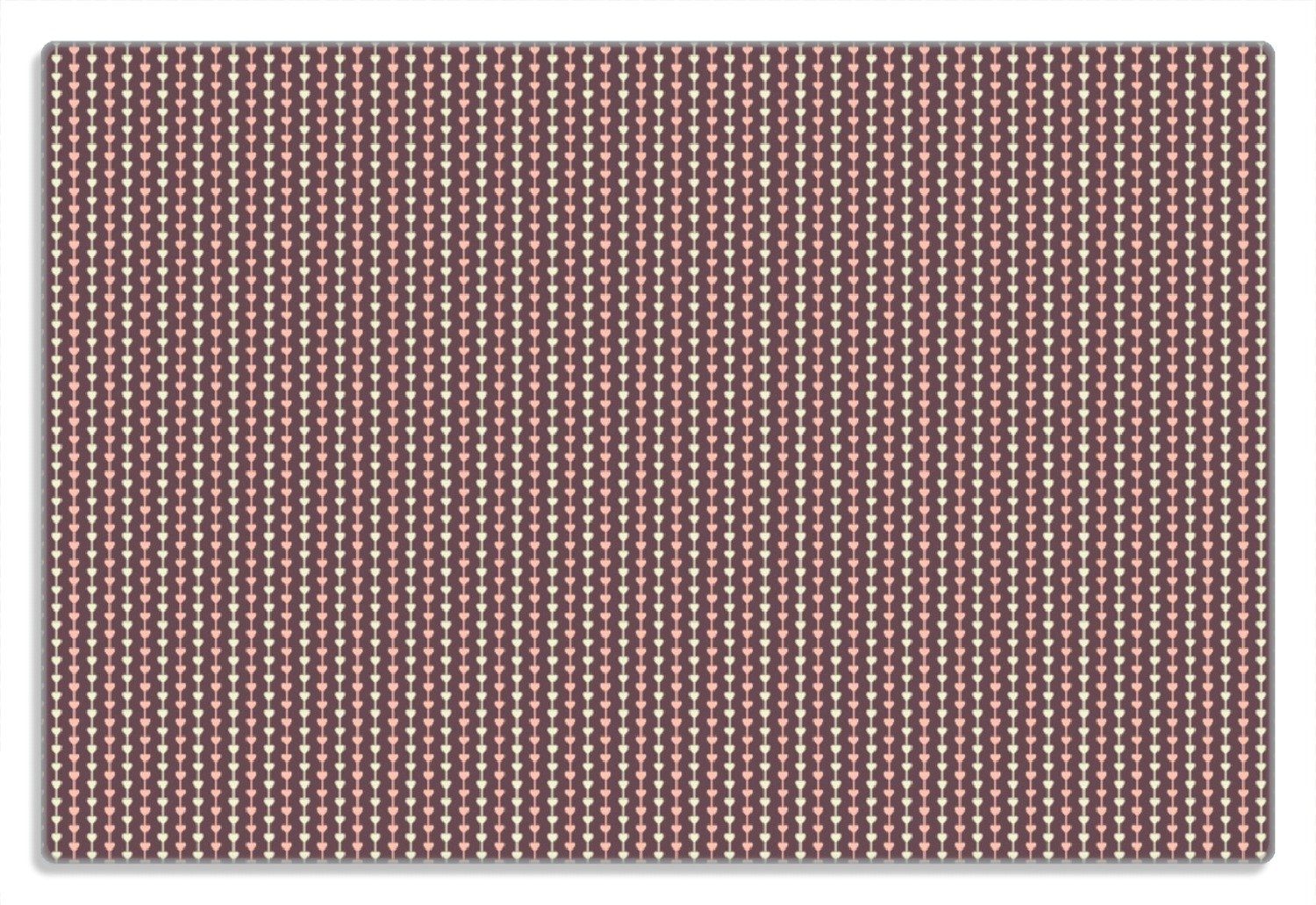 Wallario Frühstücksbrett Muster Herzen in beig und rosa in Reih und Glied, (inkl. rutschfester Gummifüße 4mm, 1-St), 20x30cm