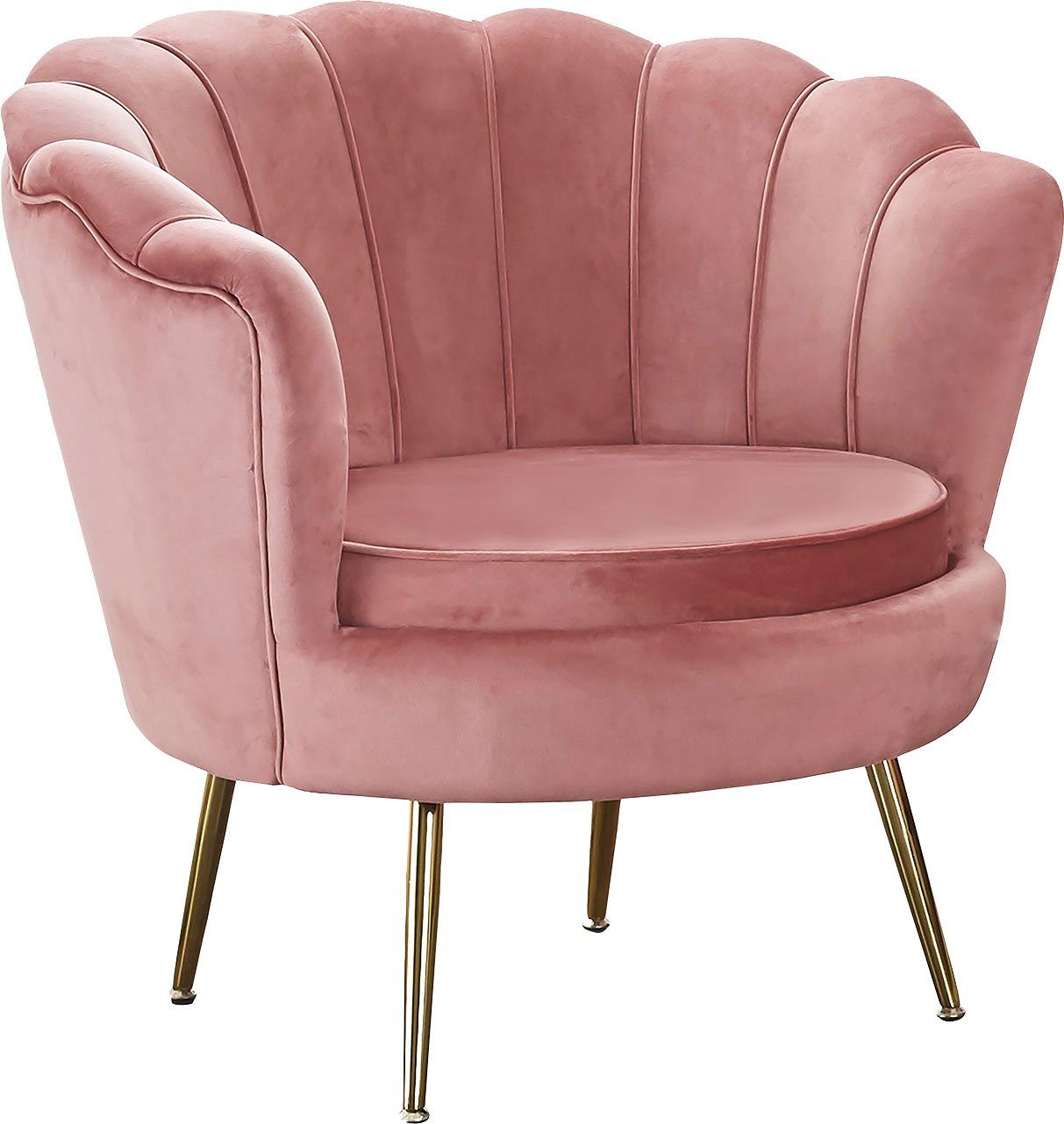 SalesFever Loungesessel Clam, extravagantes Rose Muscheldesign