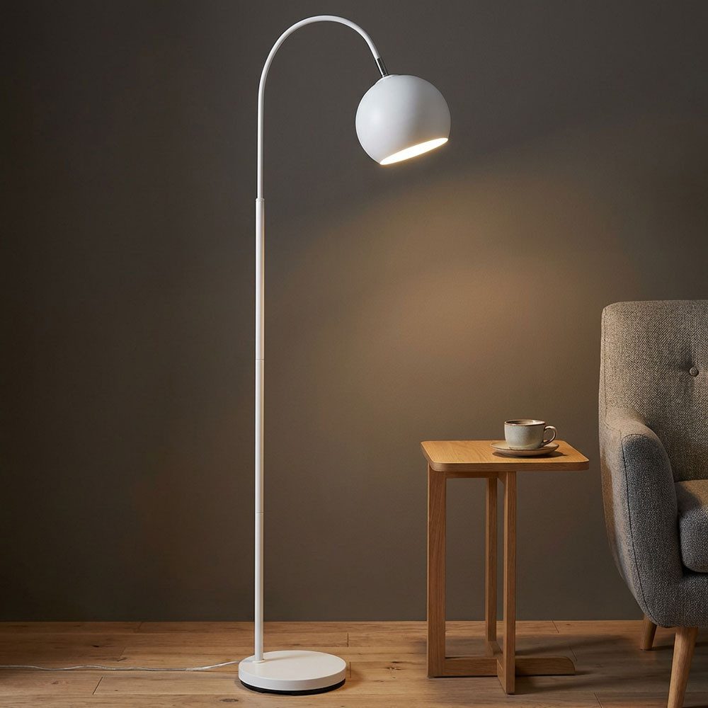 GLOBO LIGHTING Stehlampe, Leuchtmittel nicht inklusive, Stehlampe Standleuchte Metall weiß E27 Leselampe H 150 cm