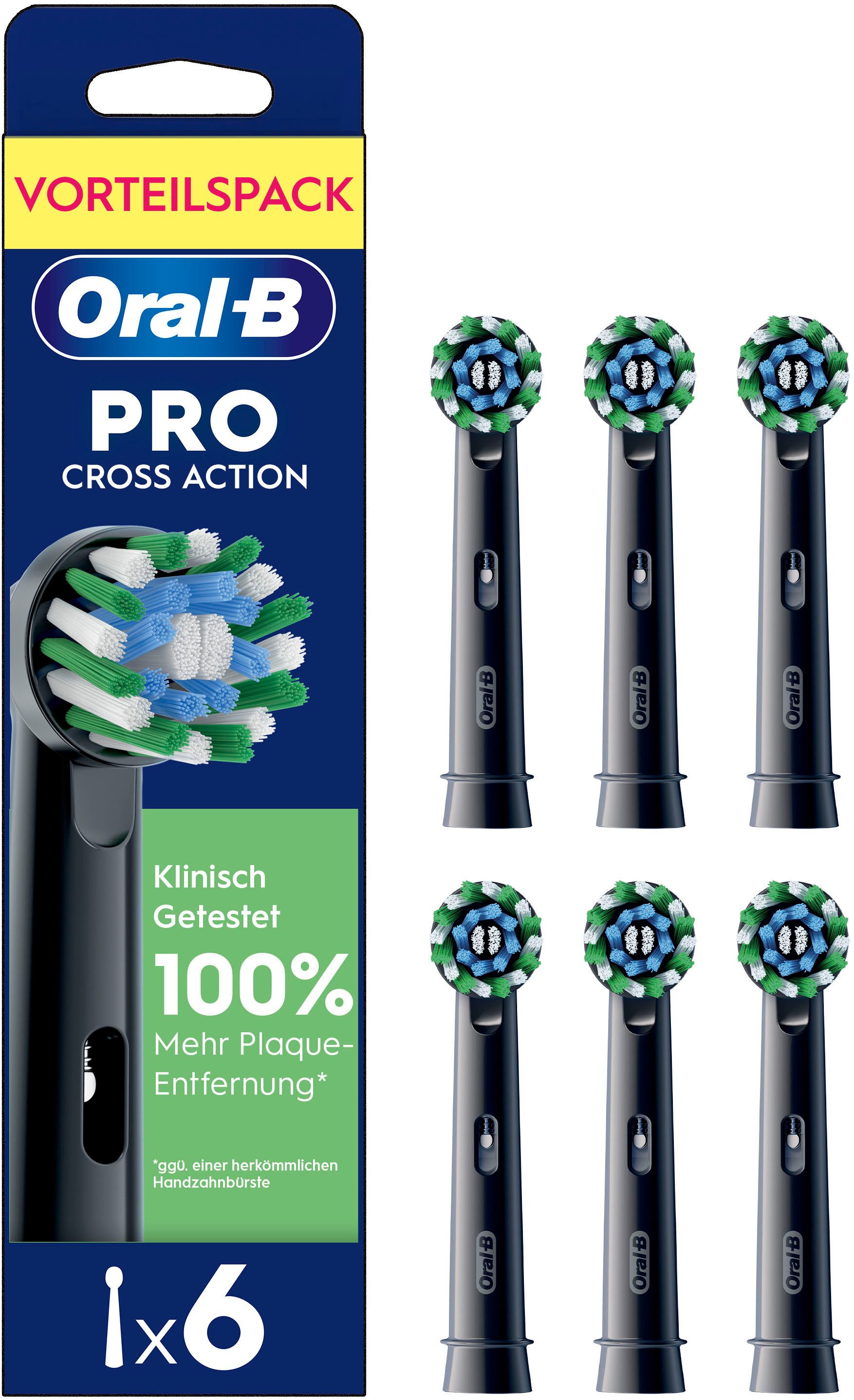 Oral-B Aufsteckbürsten Pro CrossAction, Zahnreinigung mit innovativen X-förmigen Borsten