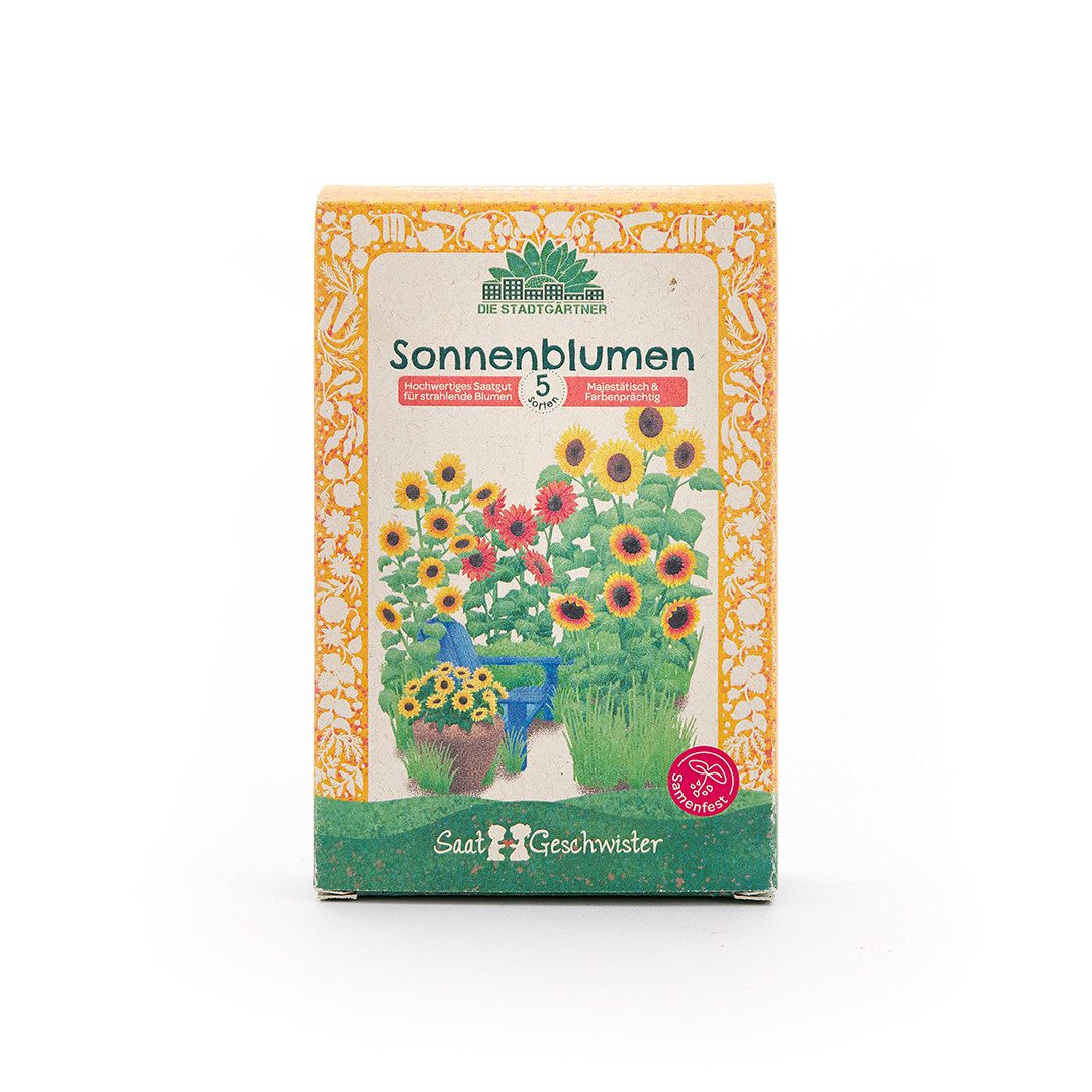 Blumensamen Saatgut-Set mit 5 Sonnenblumen-Sorten, Tolles Garten-Geschenk