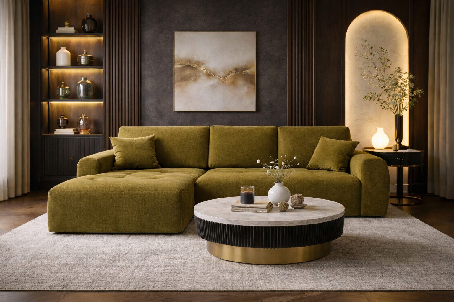 Kaiser Möbel Ecksofa mit Schlaffunktion und Bettkasten Ivo XL aus Veloursstoff Salvador, XL-Format,hoher Sitz- und Schlafkomfort,pflegeleichter Veloursstoff