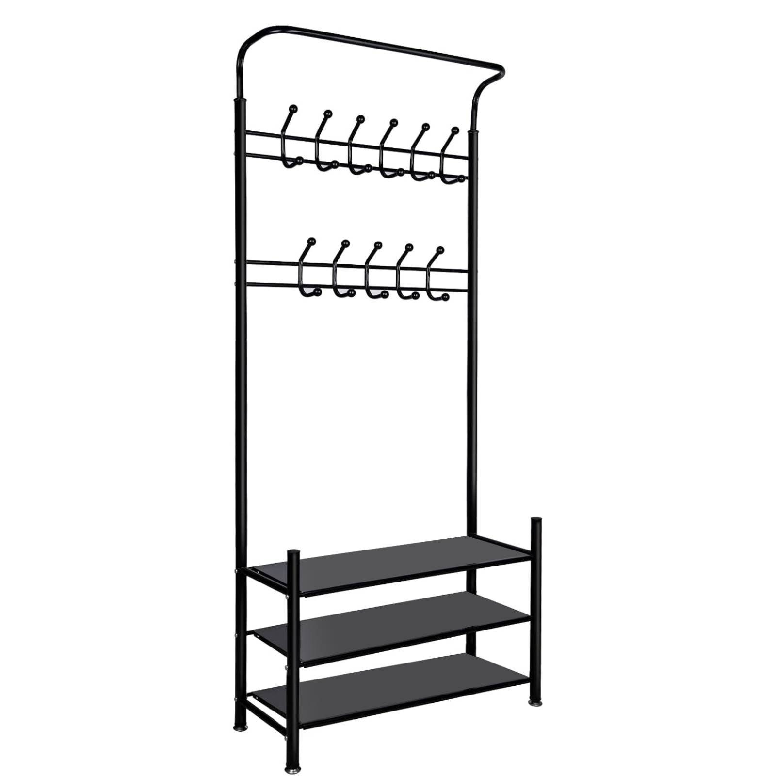 ElitVita Kleiderständer Garderobe mit Schuhablage, 3 Ablagen, mit 7 Haken, günstig online kaufen