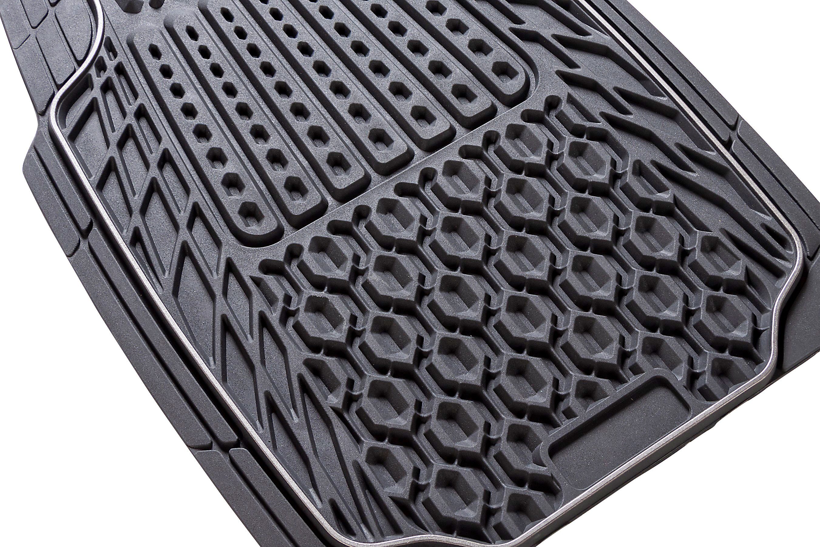 CarFashion Universal-Fußmatten Tamburello (4 St), optimalen Nässe Struktur ausgeprägter und Design Schmutz Kombi/PKW, bietet bei in 3D Schutz