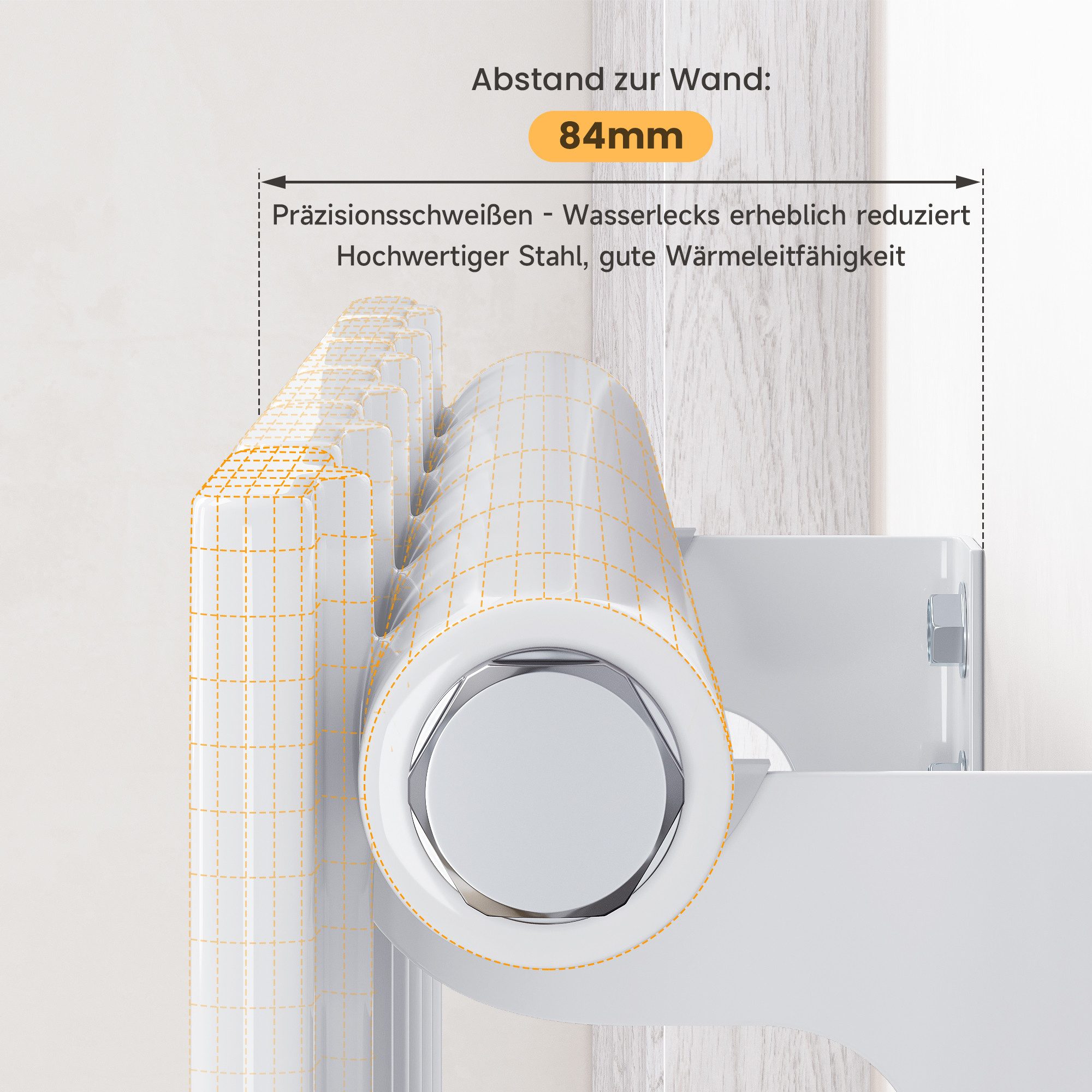 SONNI Elektro-Heizkörper Elektro-Heizkörper mit WiFi-Fernbedienung,Temperaturregelung:400W-800W – Bild 4 von 5