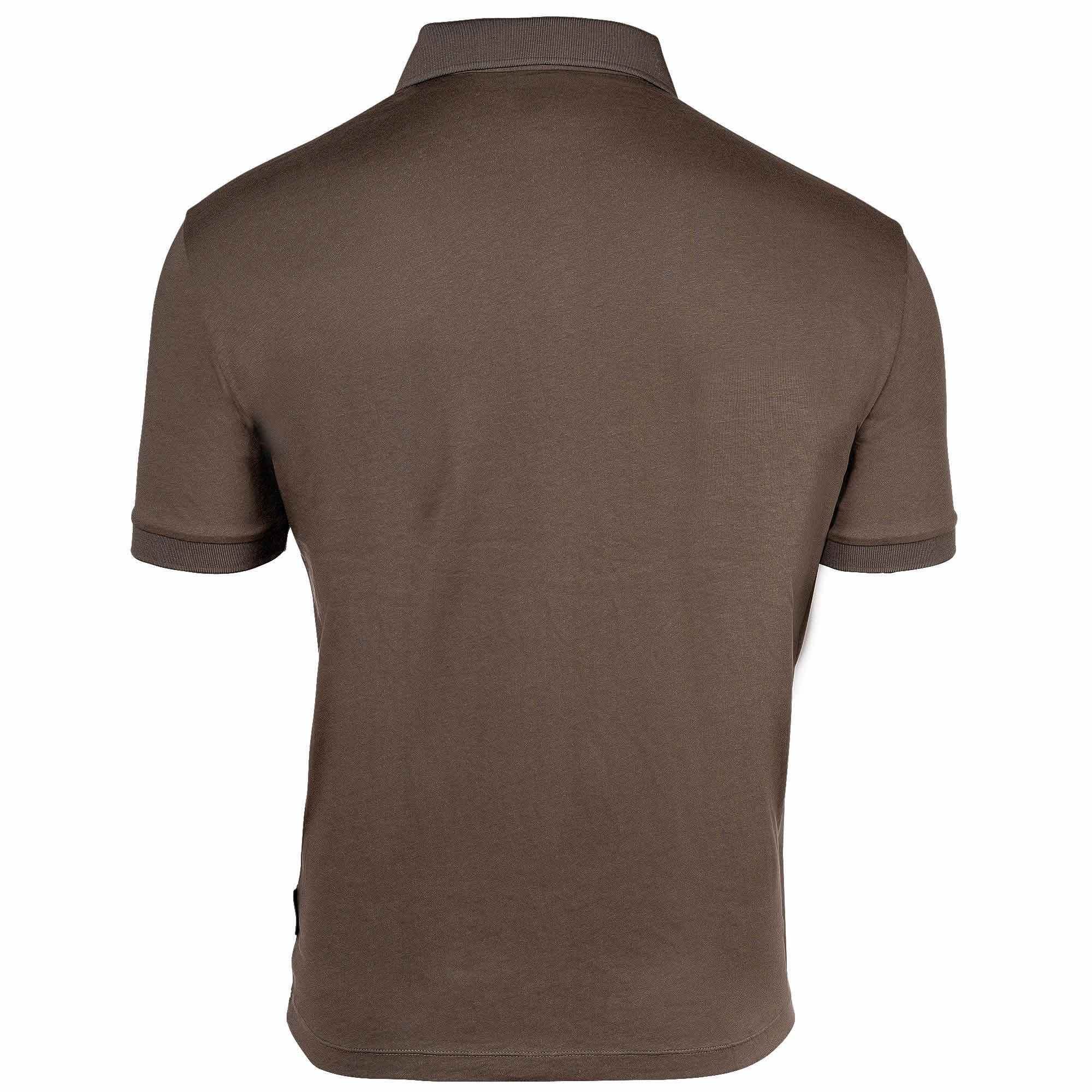 - Slim Cotton EXCHANGE Poloshirt Khaki Schriftzug, Herren ARMANI Poloshirt fit,