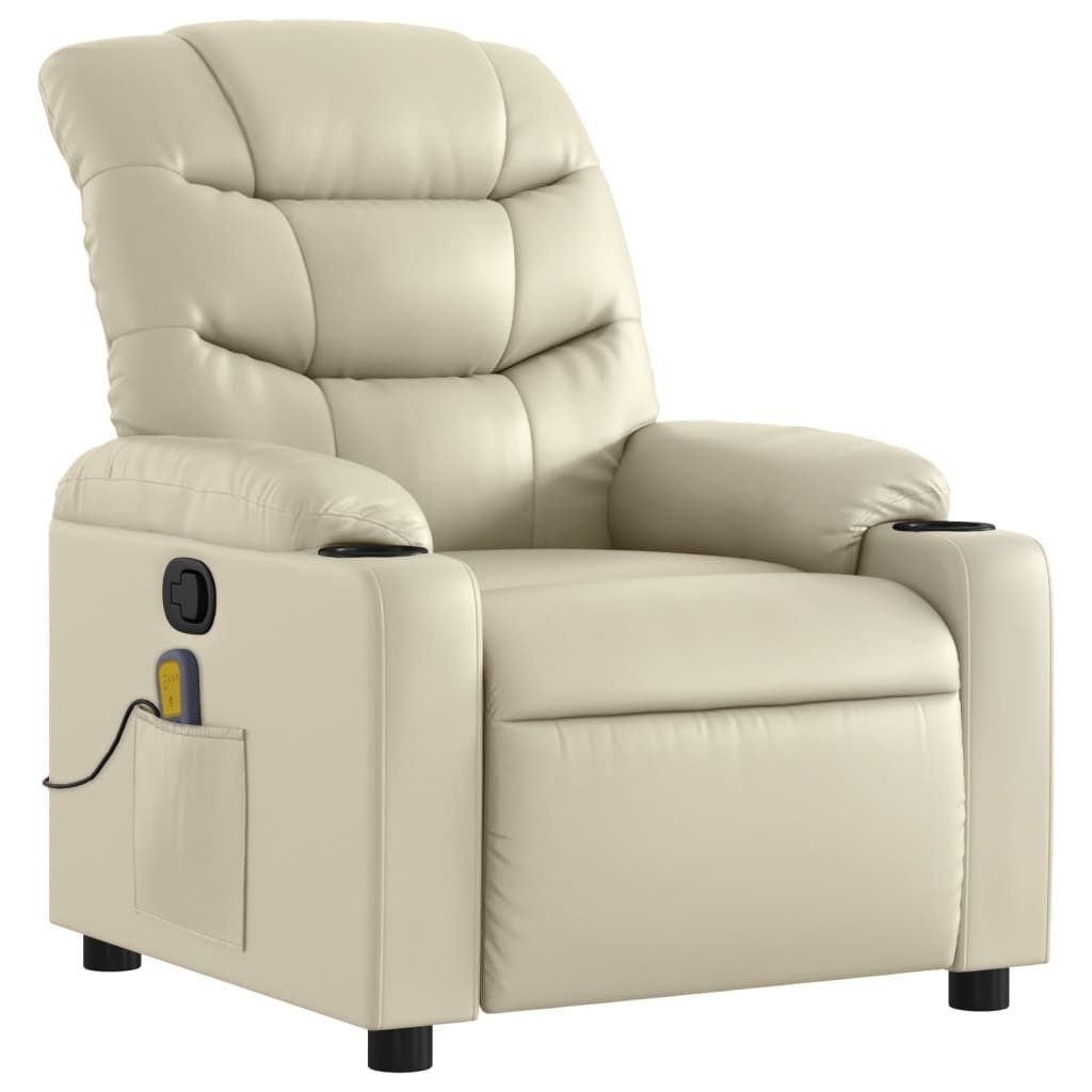 vidaXL Sessel Massagesessel Creme Kunstleder (1-St) günstig online kaufen