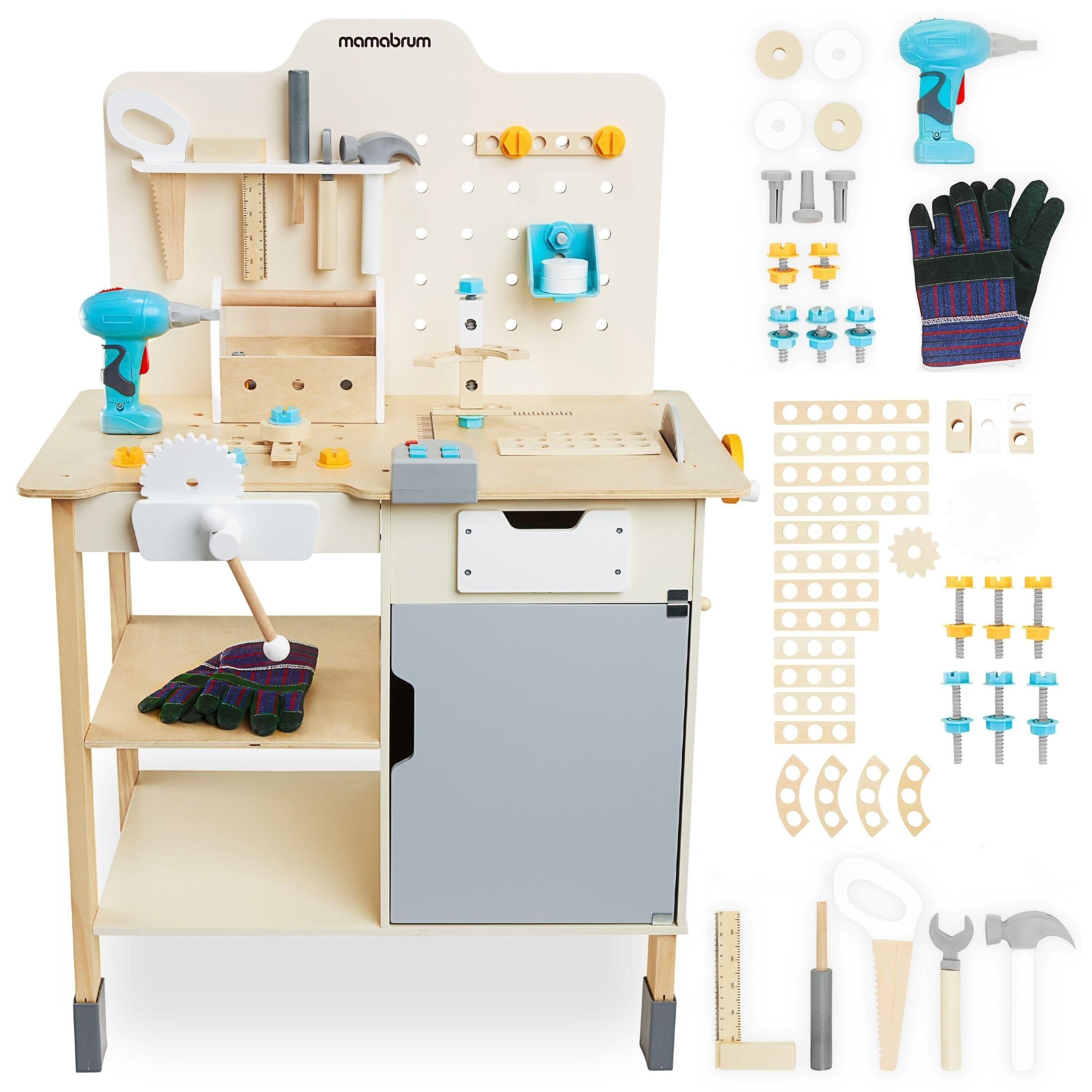 Mamabrum Spielwerkbank XXL Multifunktionale Holz-Werkbank für günstig online kaufen