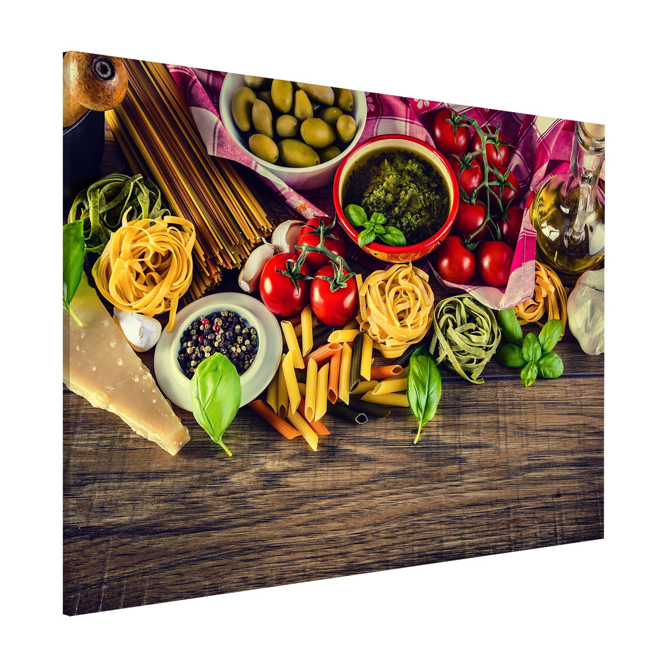 Bilderdepot24 Magnettafel Küche bunt Pasta, (1-tlg., Magnetboard Pinnwand f günstig online kaufen