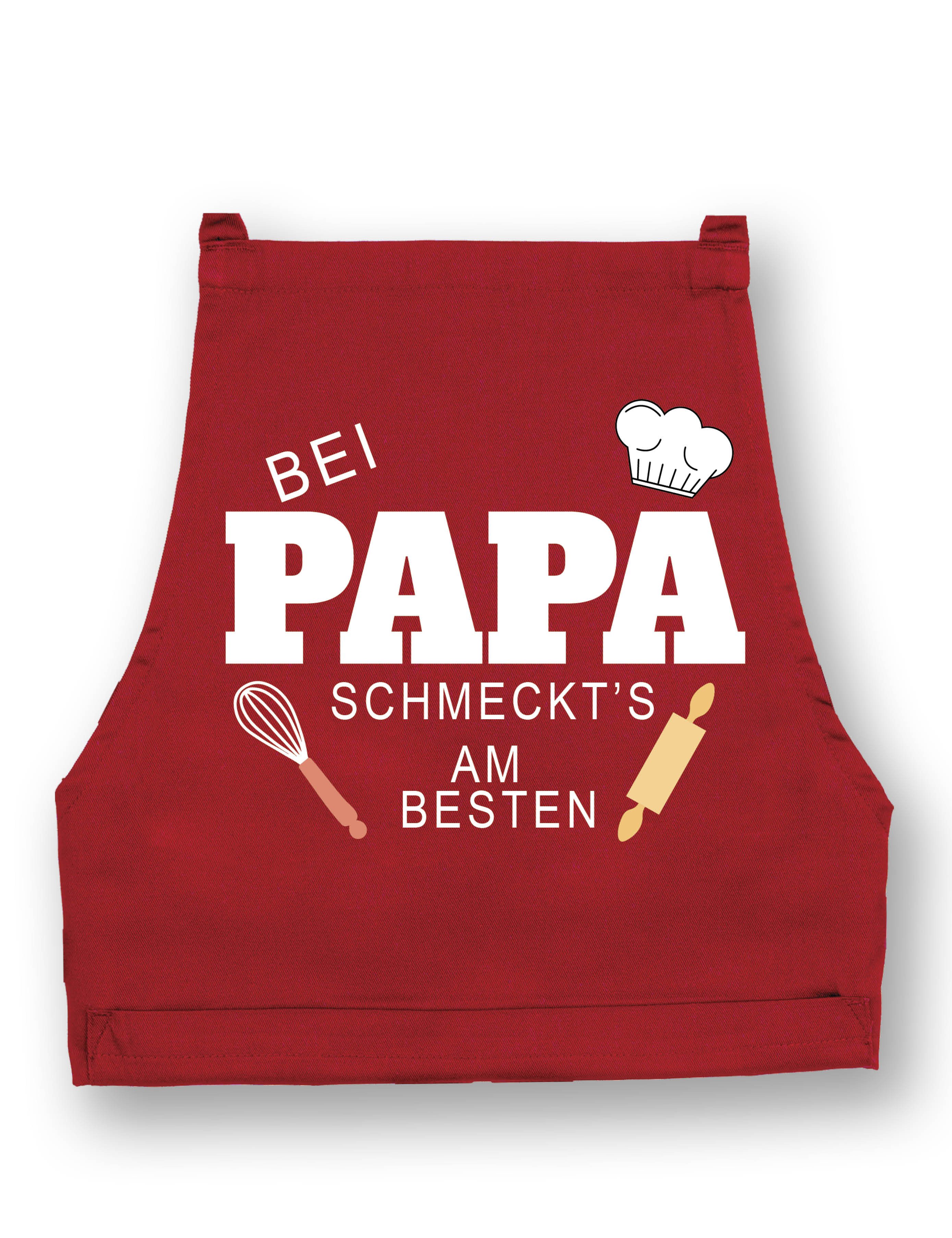 Youth Designz Grillschürze Herren Schürze Bei Papa Schmeckt es am besten Print Kochschürze, mit lustigem Spruch & Logo Aufdruck