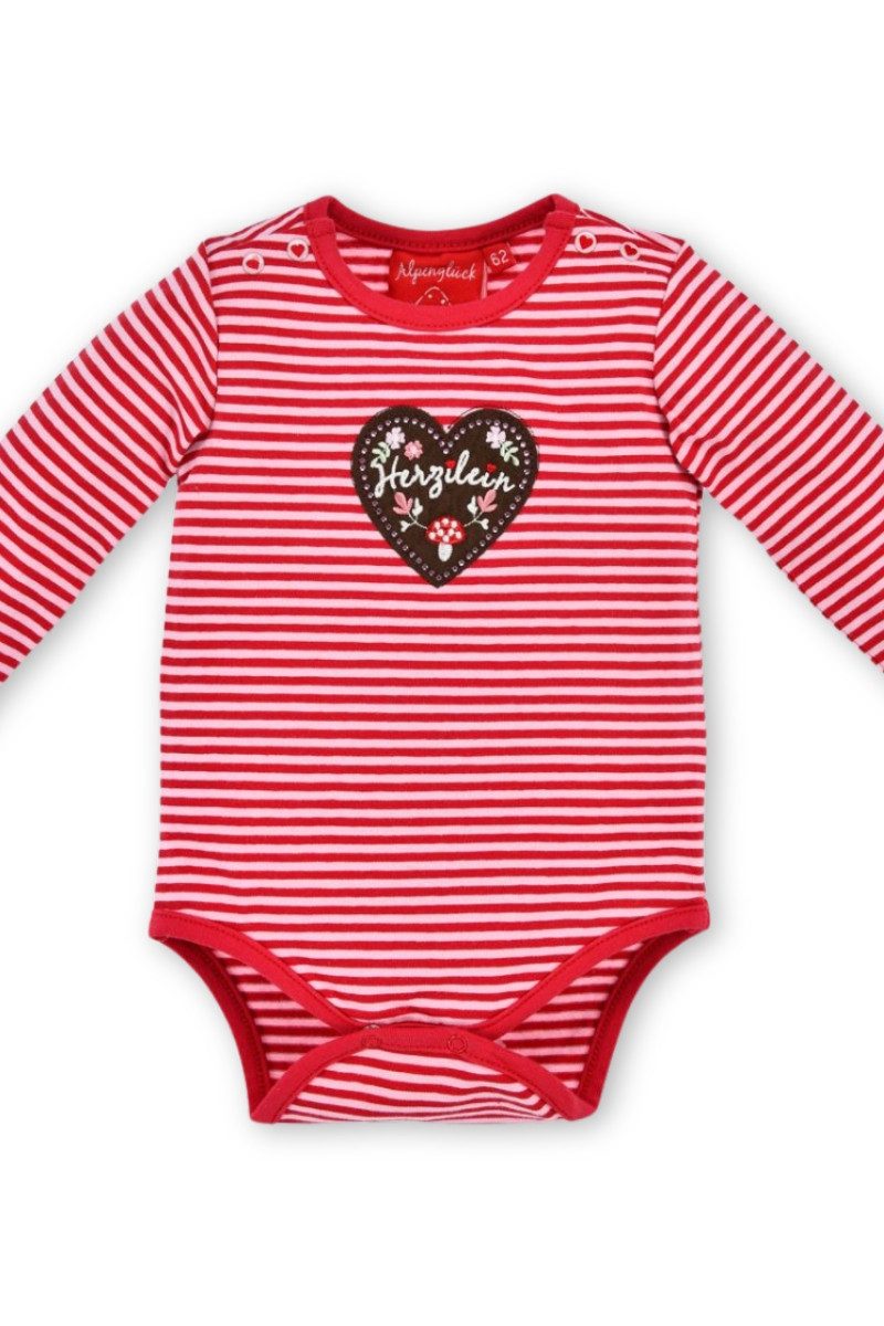 BONDI Trachtenkleid Baby Body - HERZILEIN - rot/rosé