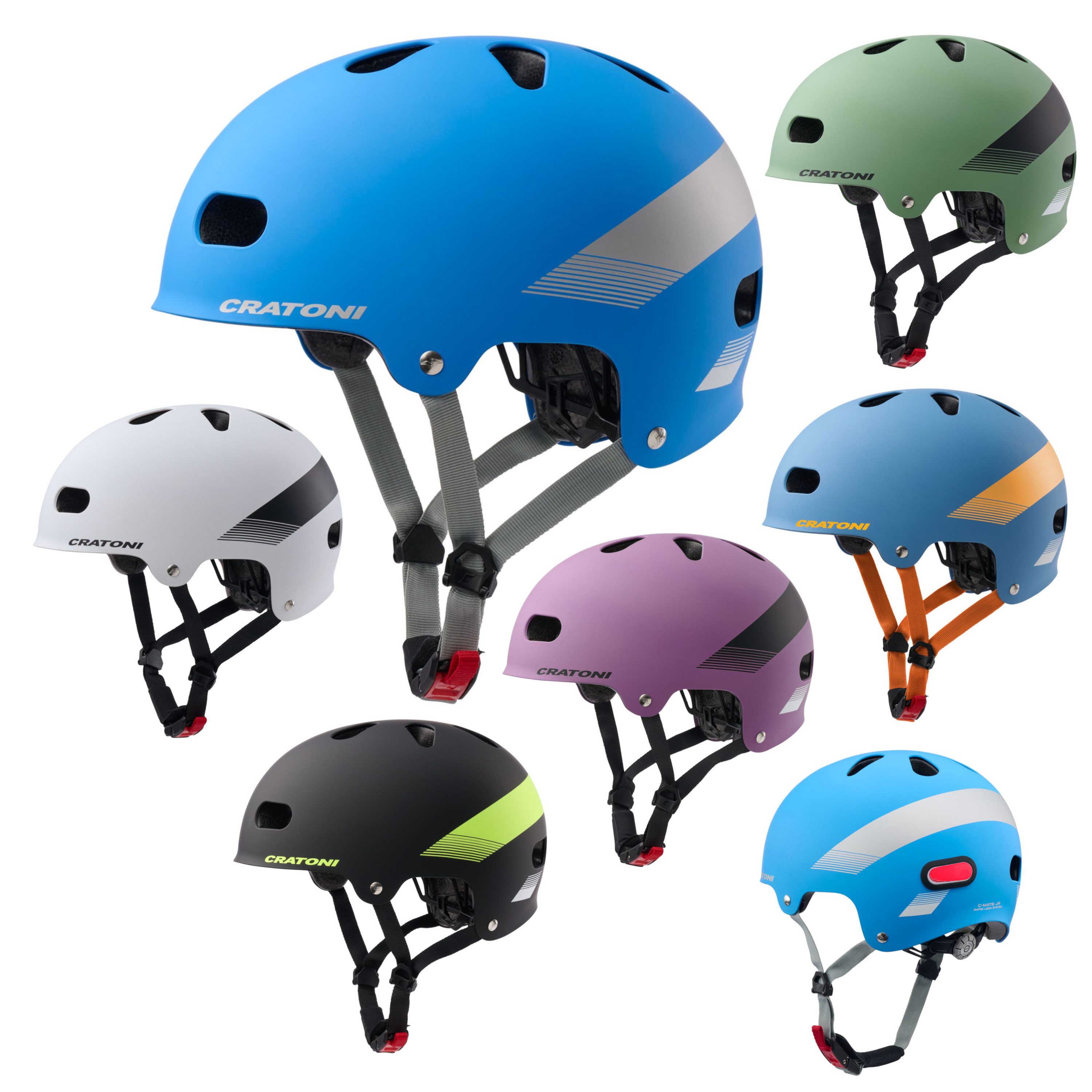 Cratoni Fahrradhelm C-Mate LED S/M 54-58 cm Kinderhelm Skaterhelm