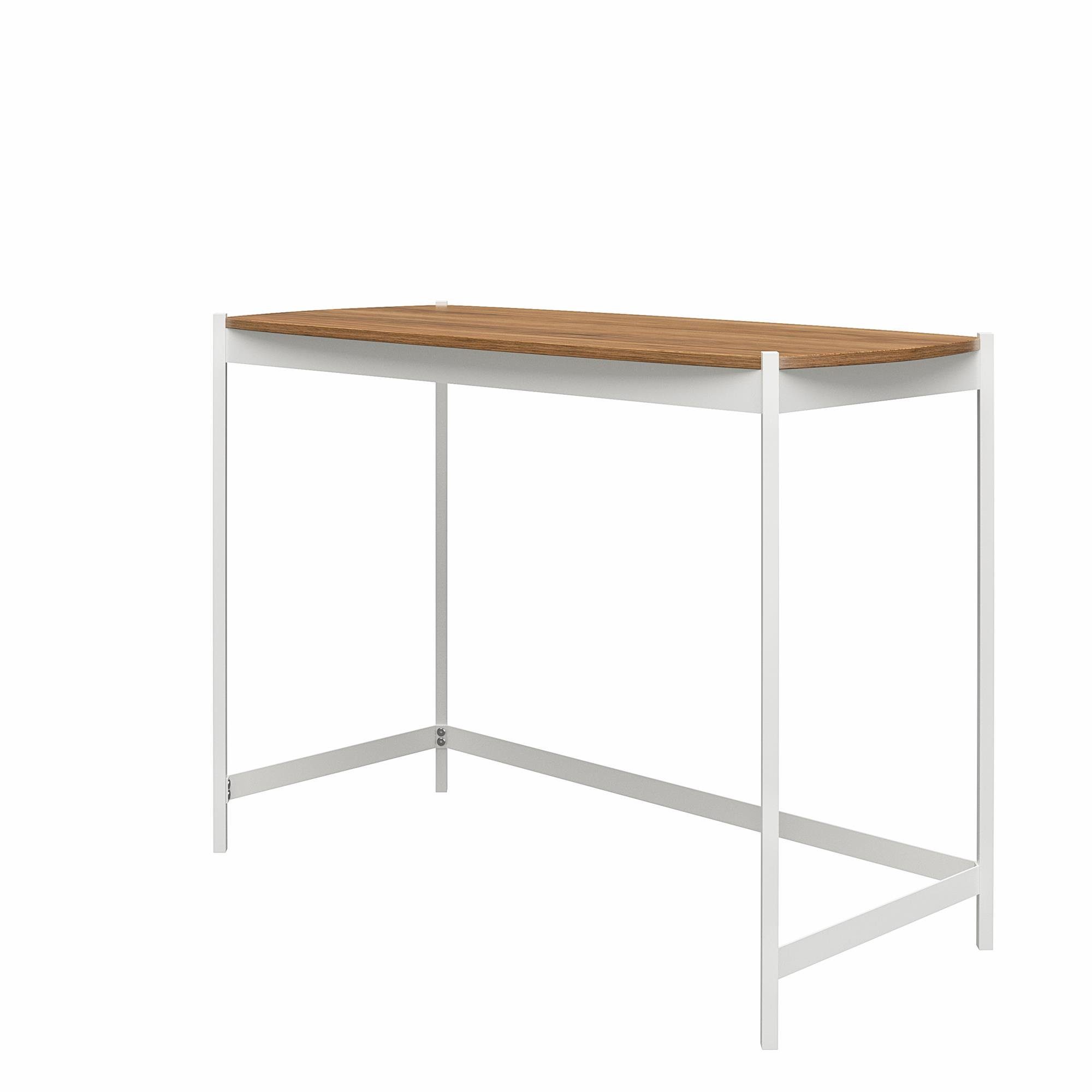 Metallbeine, cm Breite Holzoptik, Schreibtisch 106 loft24 Tallulah, Design, modernes weiß