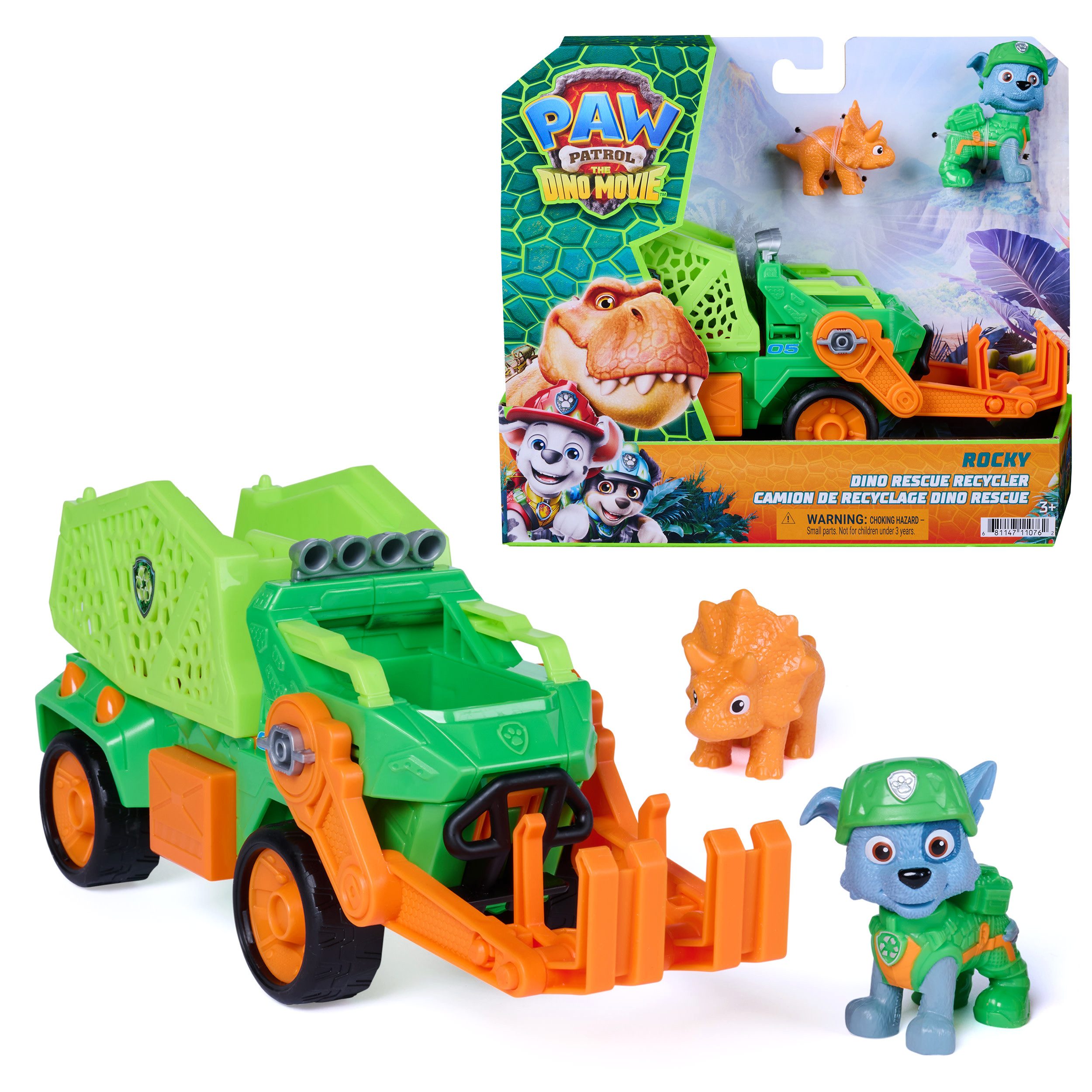 Spin Master Spielzeug-Auto PAW Patrol: Der Dino Film, Rockys Dino-Rettungs-Recycler