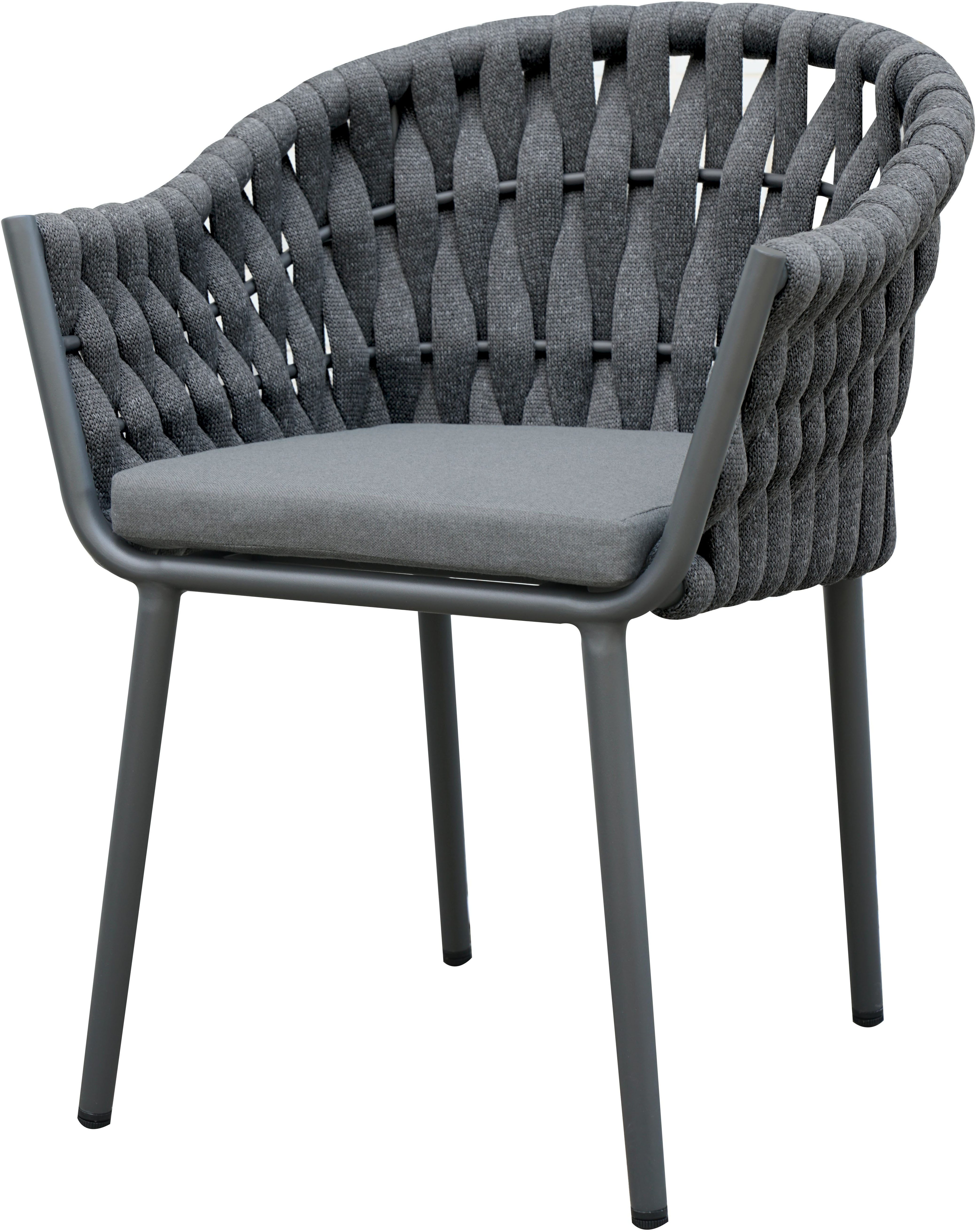 Destiny Gartensessel MOLINO (Set, 2-St), stapelbar, anthrazit meliert, Polster grau