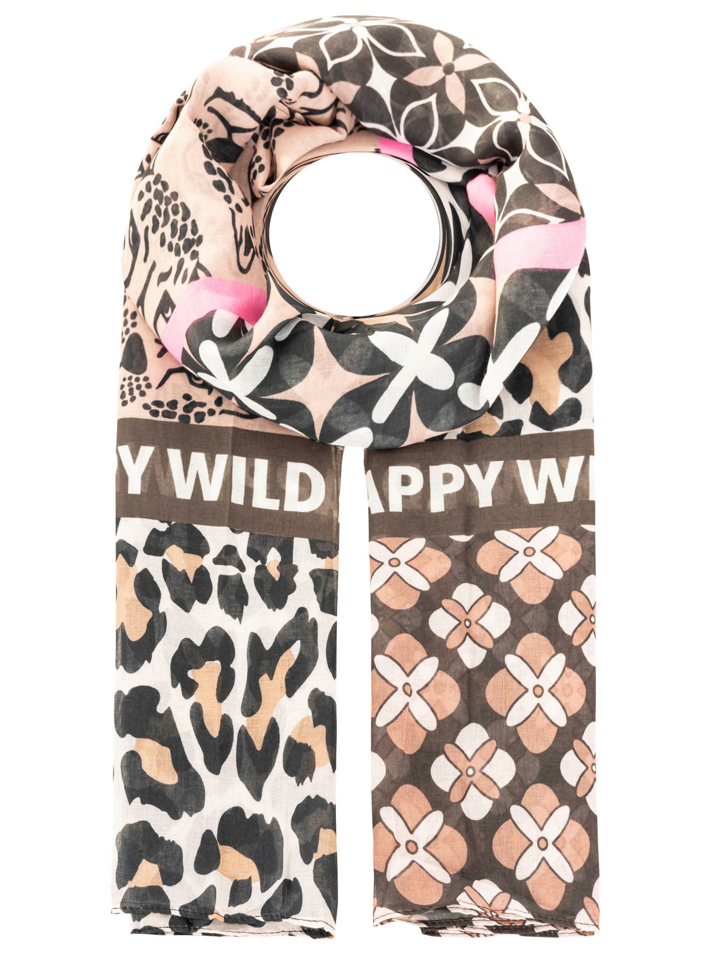 Zwillingsherz Schal Viskose Mix "Leo Mix", mit modernem Leomuster und Schri günstig online kaufen