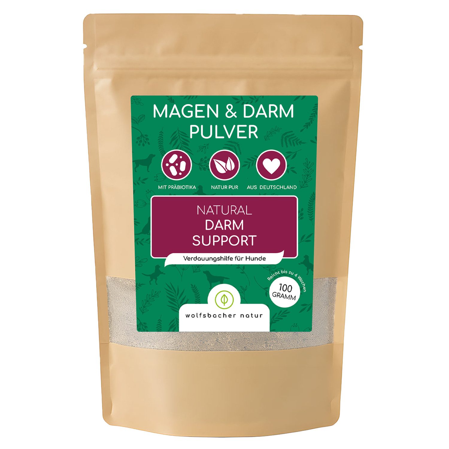 Wolfsbacher Natur Magen & Darm Pulver für Hunde, für: Hund