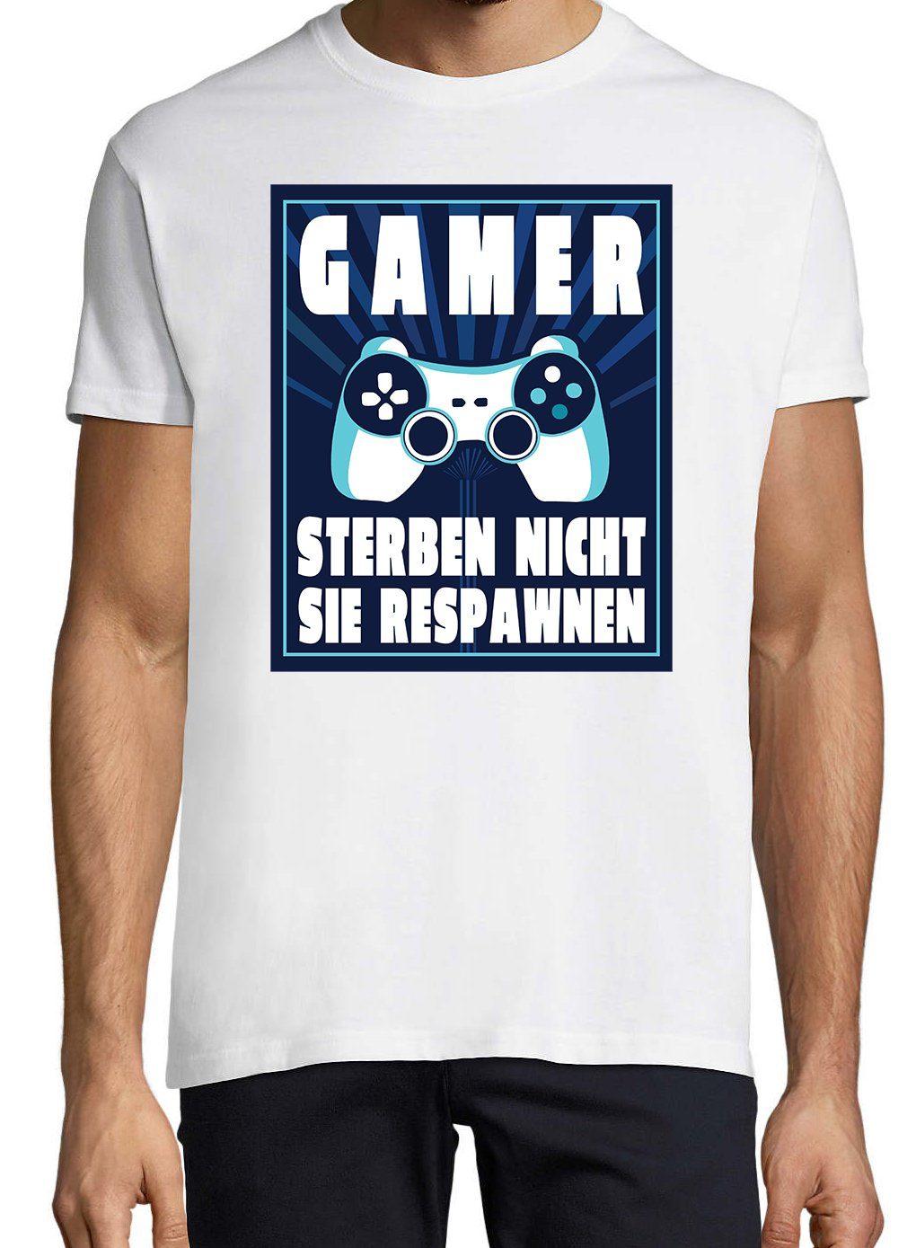 Youth Spruch Herren T-Shirt mit Sie Designz T-Shirt Weiß Nicht, lustigem Respawnen" "Gamer Sterben