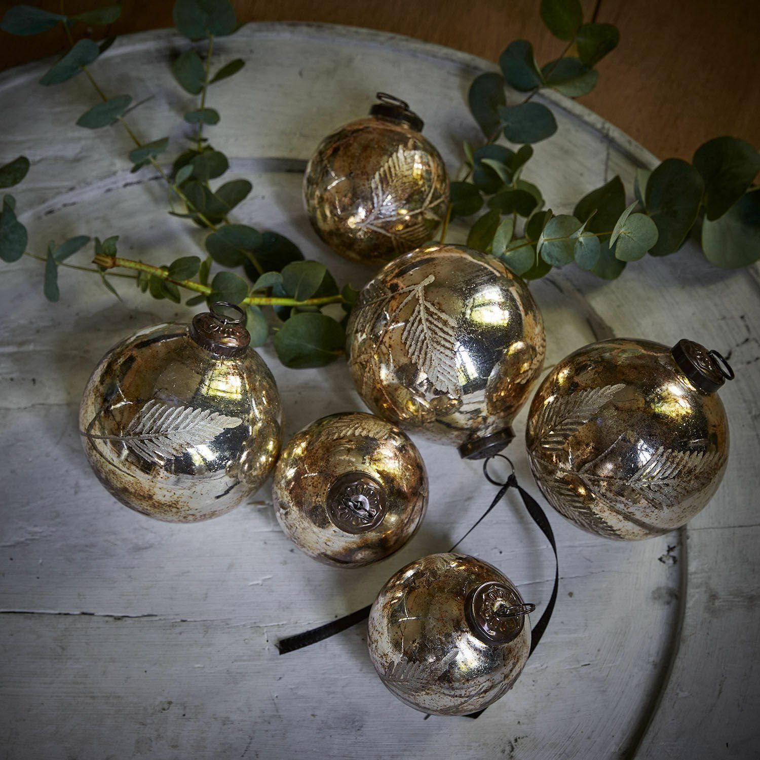 Mirabeau Christbaumschmuck Weihnachtsschmuck 6er Set Tristan antikgold (6-tlg)