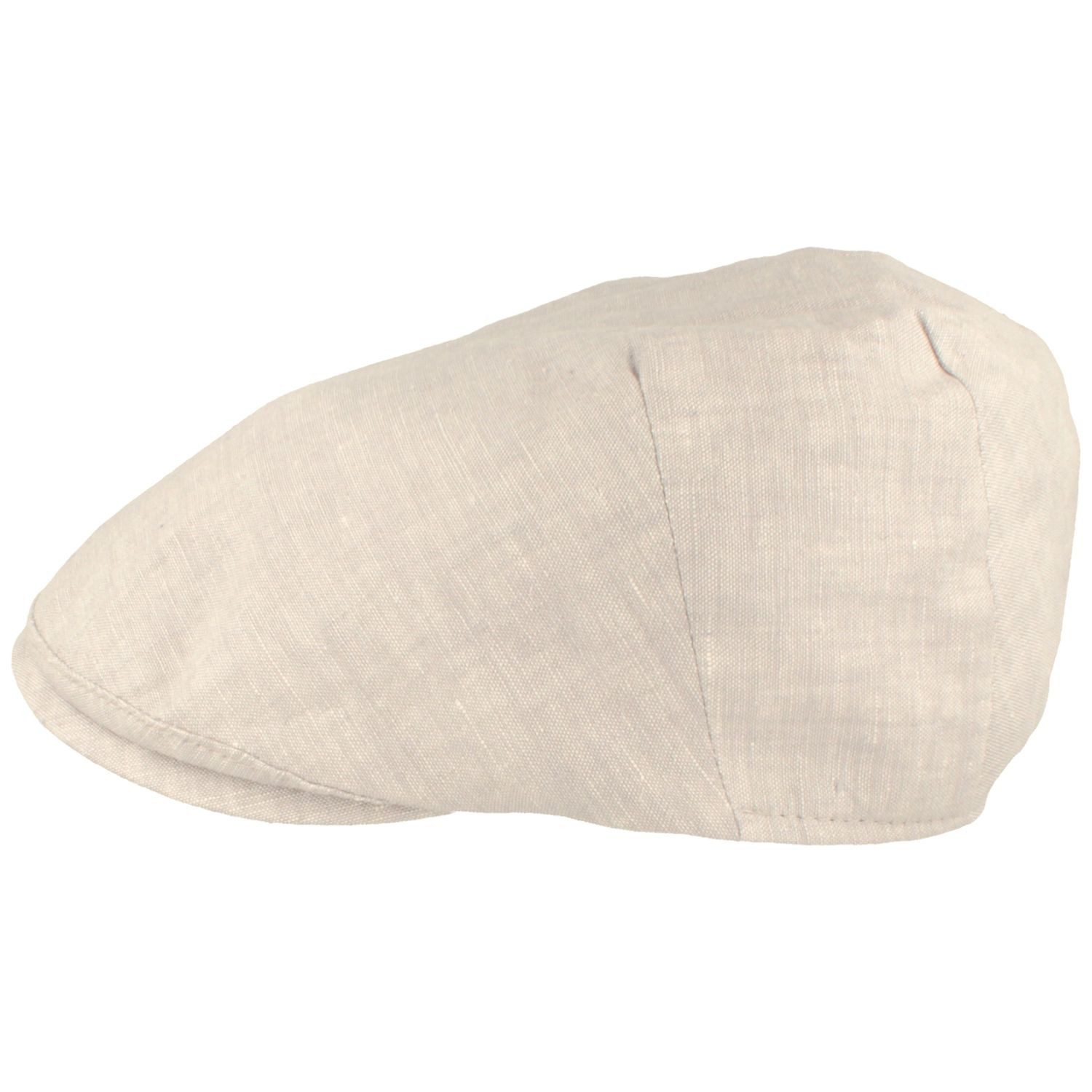 Breiter Schiebermütze sehr leichte einfarbige Flatcap aus 100% Leinen