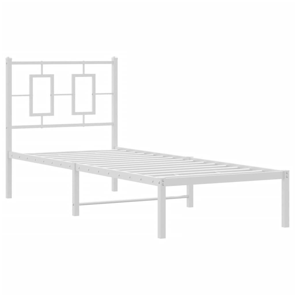 vidaXL Bett Metallbett ohne Matratze mit Kopfteil Weiß 75x190 cm günstig online kaufen
