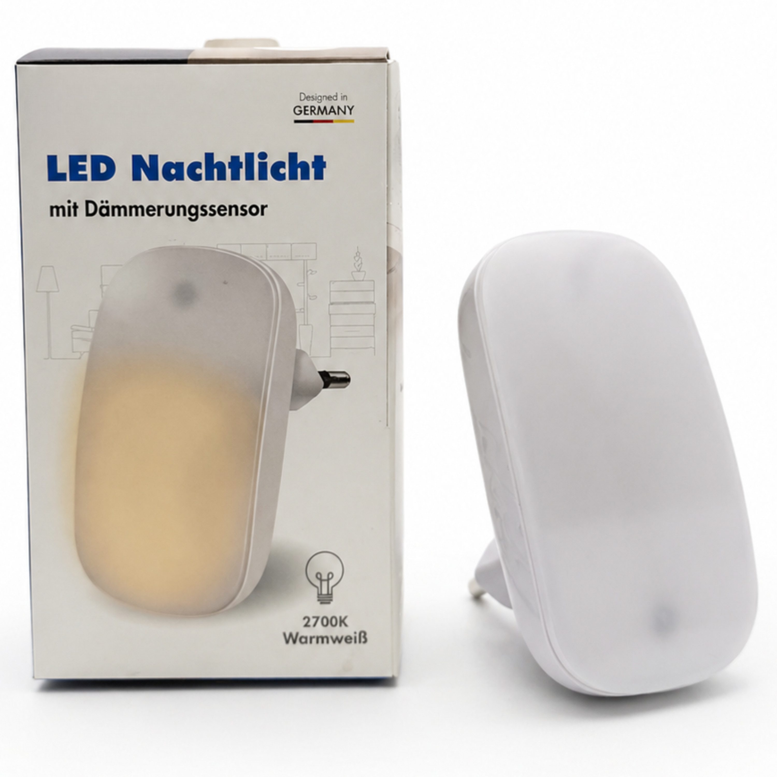 StellarLuma LED Nachtlicht LED Nachtlicht Baby Kinderzimmer Schlafzimmer mit Dämmerungssensor, LED fest integriert, 3014 LED, LED Nachtlicht mit Dämmerungssensor, warmweißem Licht und Eurostecker