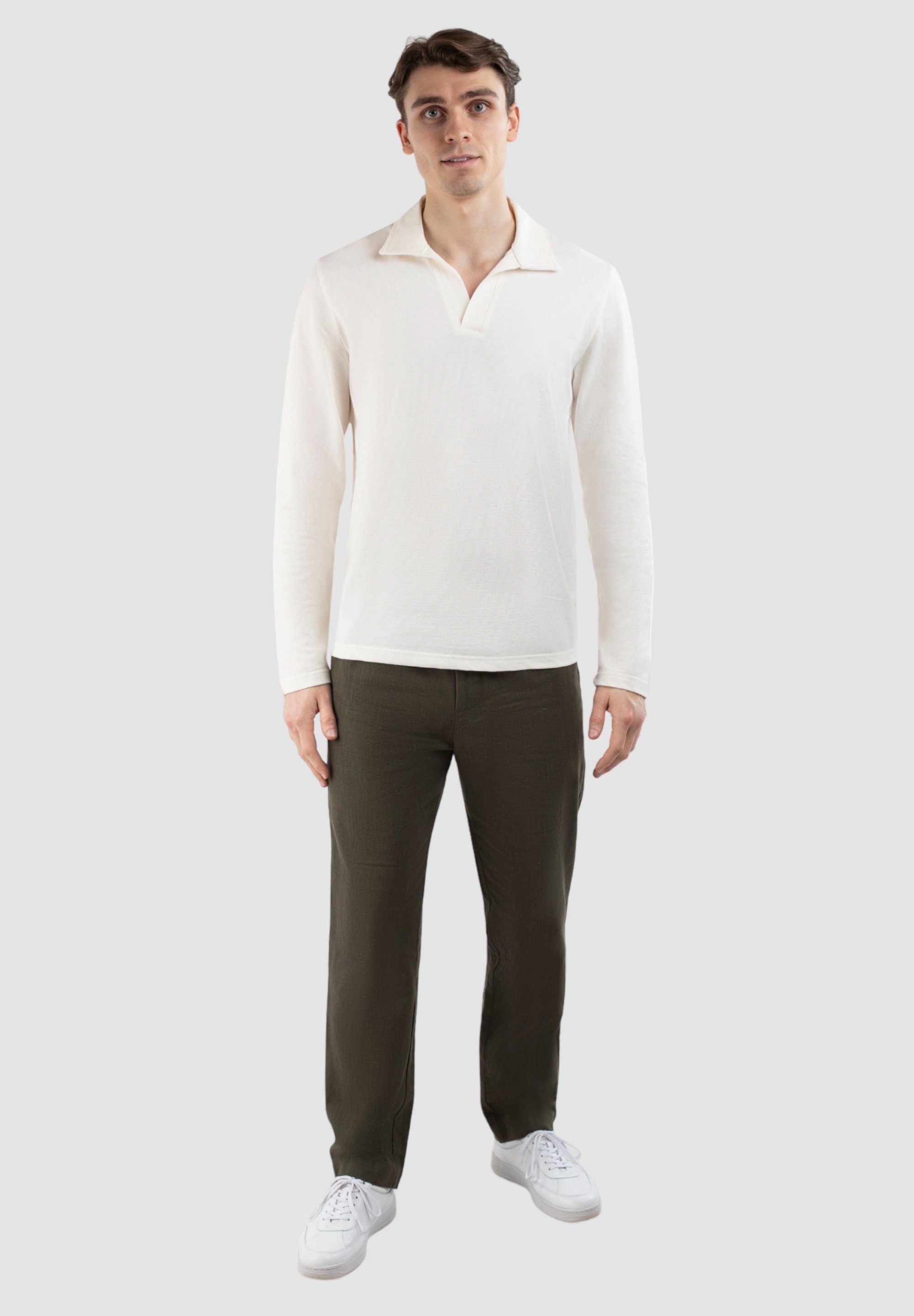 Ciszere Poloshirt collar. Nelson Polo shirt open off-white with