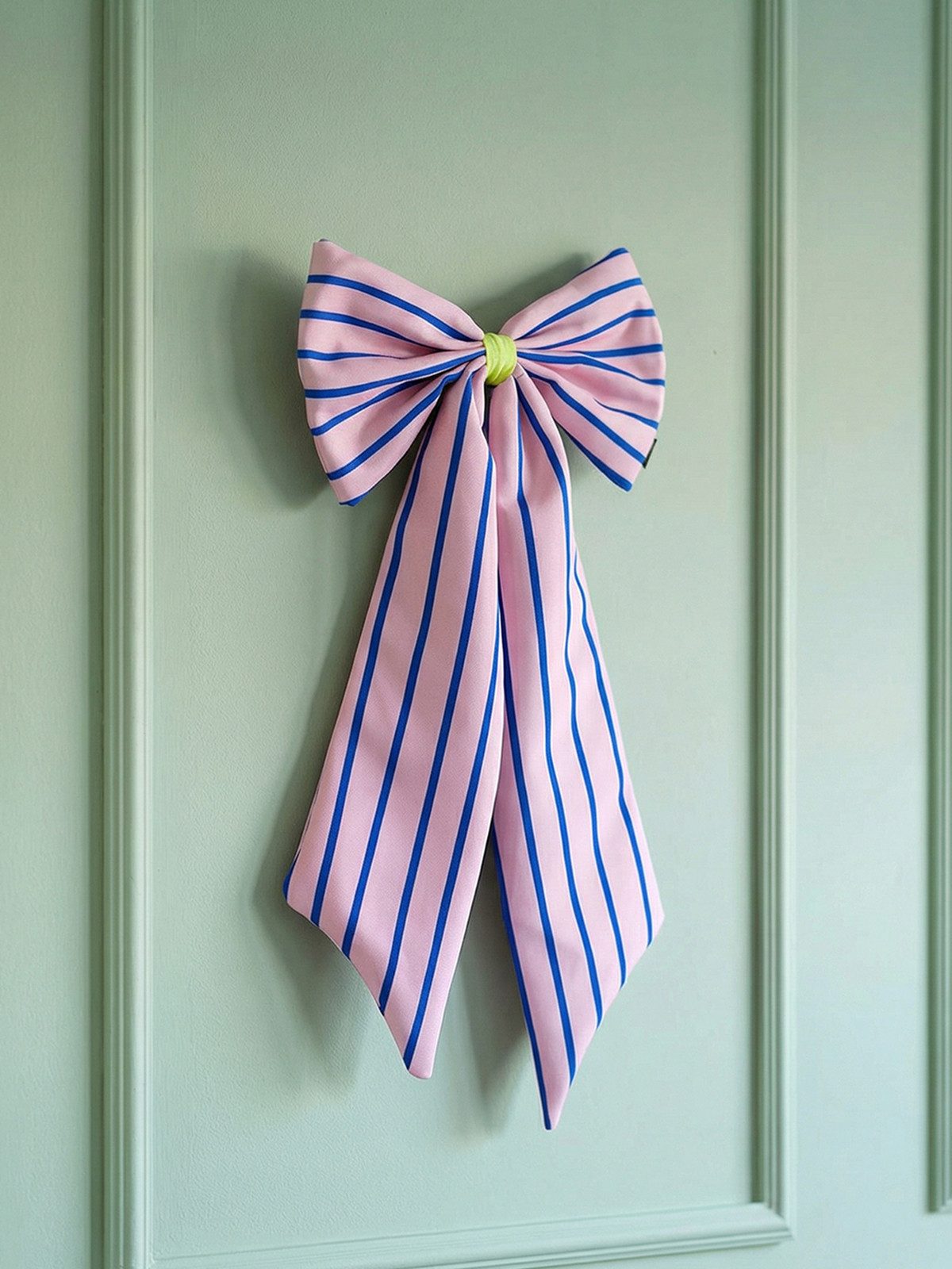 coopz Weihnachtsbaumschleife Schleife Canvas peach/blau schmal gestreift – Bild 2 von 2